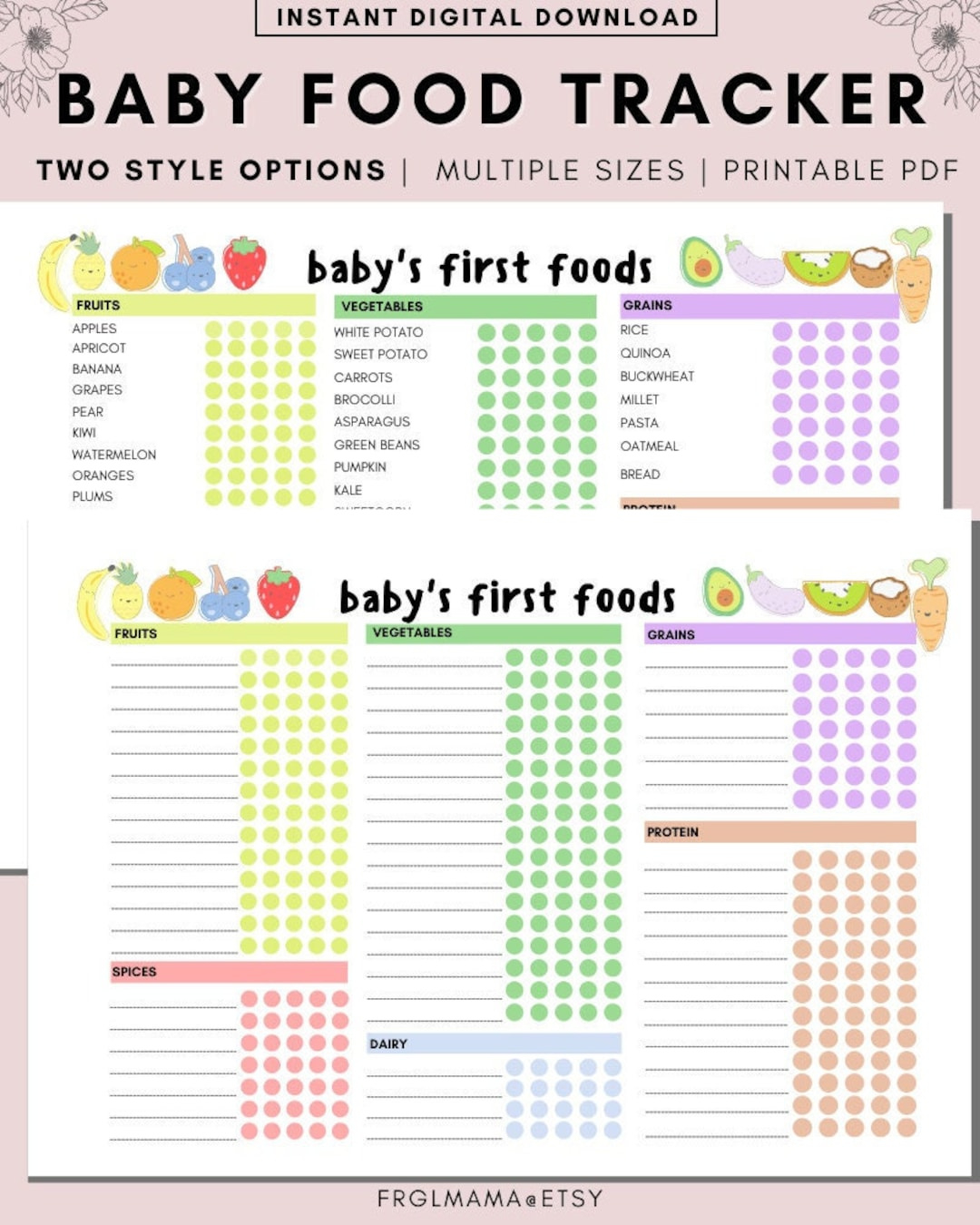 Checklist Baby Weaning Uk Baby&amp;#039;S First Foods Tracker: Printable with regard to First Foods Tracker Printable Free
