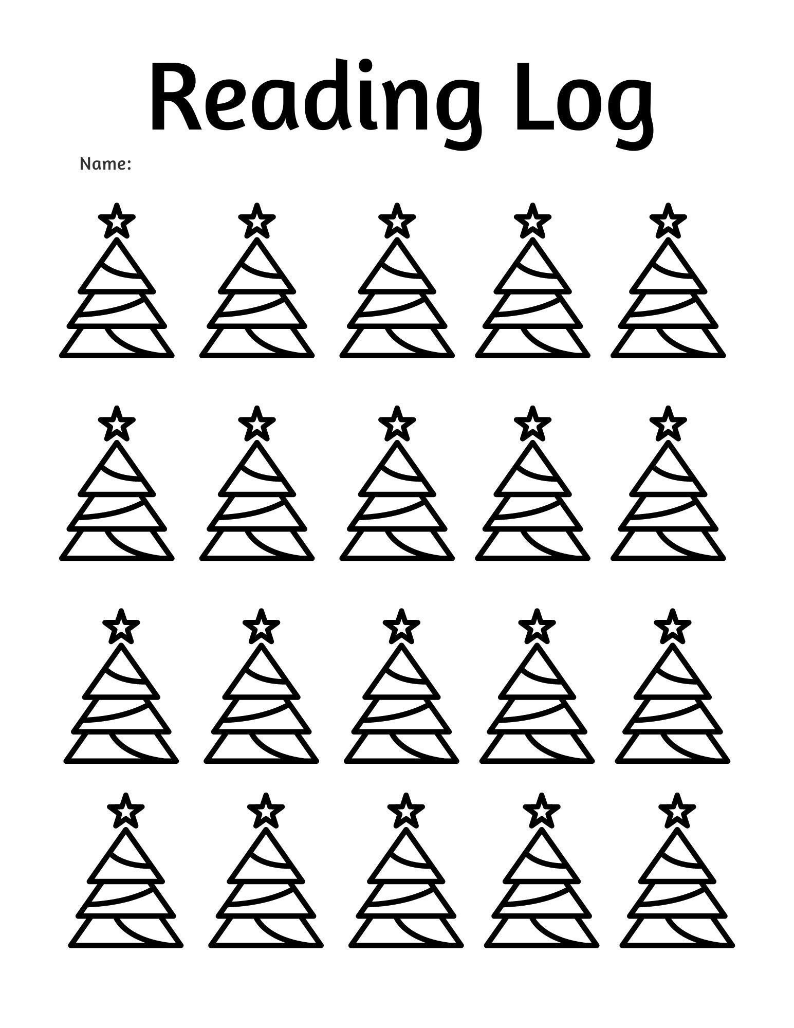 Christmas Reading Log - Etsy Canada within Christmas Reading Log Printable