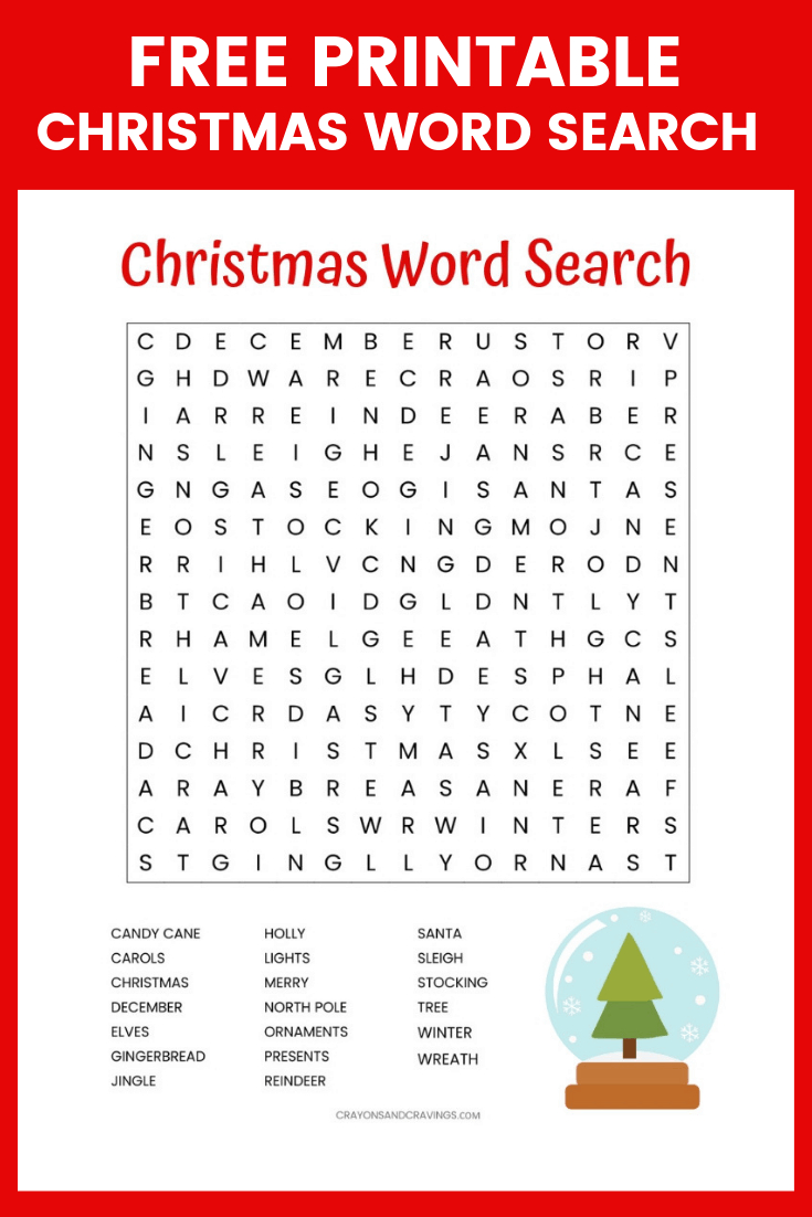 Christmas Word Search Printable (For Kids Or Adults) regarding Free Printable Winter Holiday Word Search