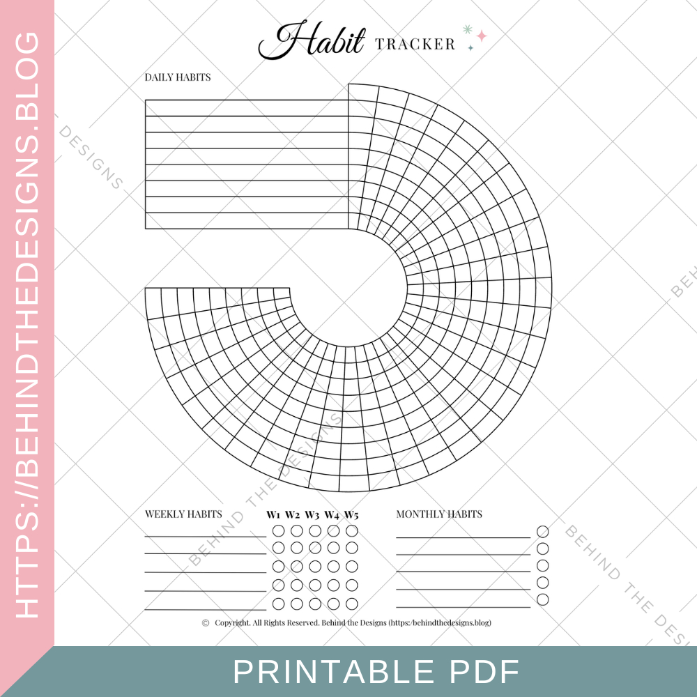 Circle Habit Tracker Planner Printable Daily Weekly Monthly in Pdf Circle Habit Tracker Printable