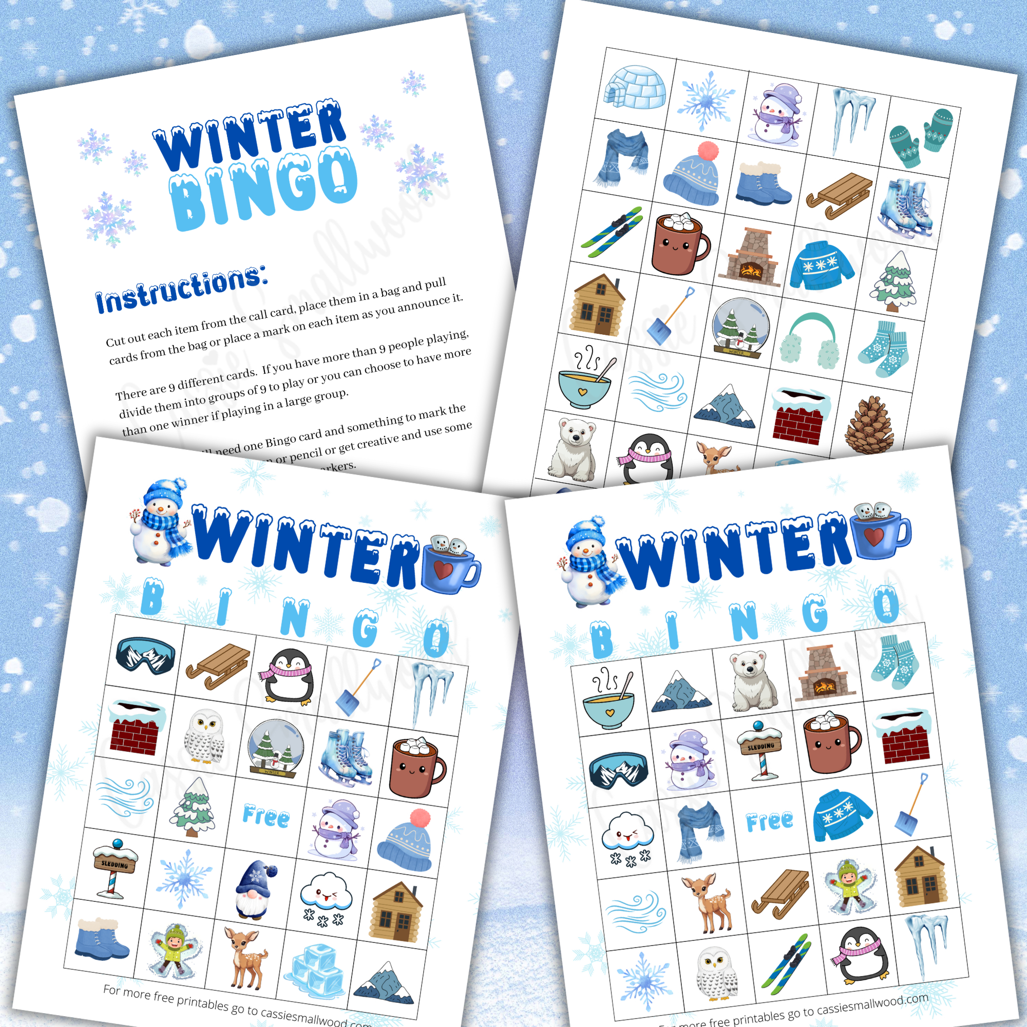 Cute Winter Bingo Game For Kids (Free Printable) - Cassie Smallwood inside Winter Break Bingo Printable