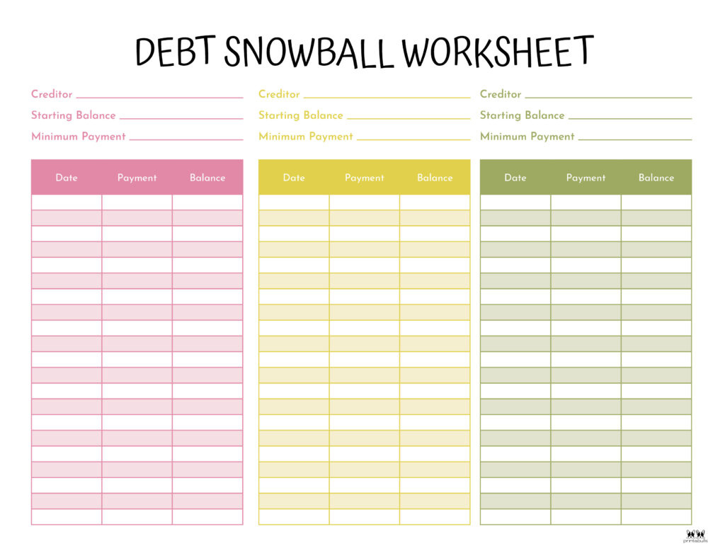 Debt Trackers &amp;amp; Debt Snowball Worksheets - 44 Pages | Printabulls with regard to Debt Snowball Tracker Printable Free