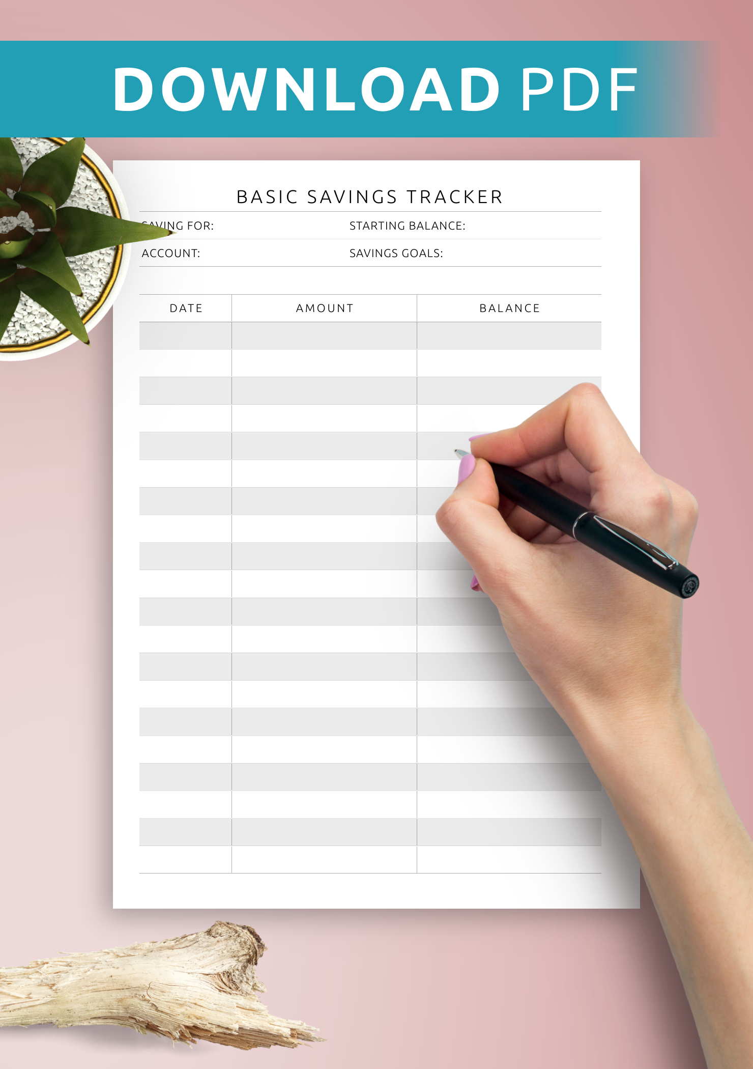 Download Printable Basic Savings Tracker Template Pdf in Pdf Free Printable Savings Tracker