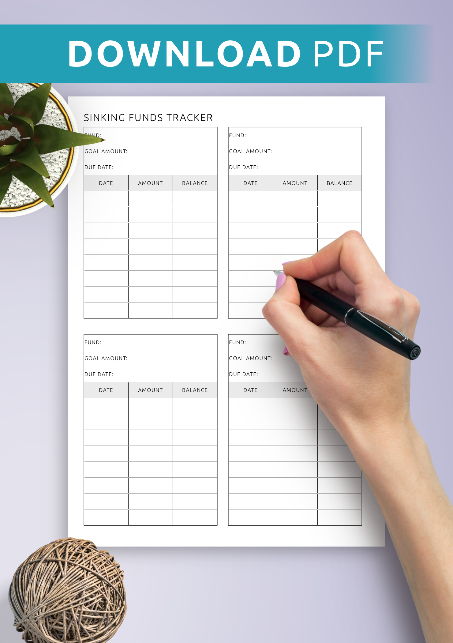 Download Printable Blank Sinking Funds Tracker Template Pdf regarding Printable Sinking Fund Tracker