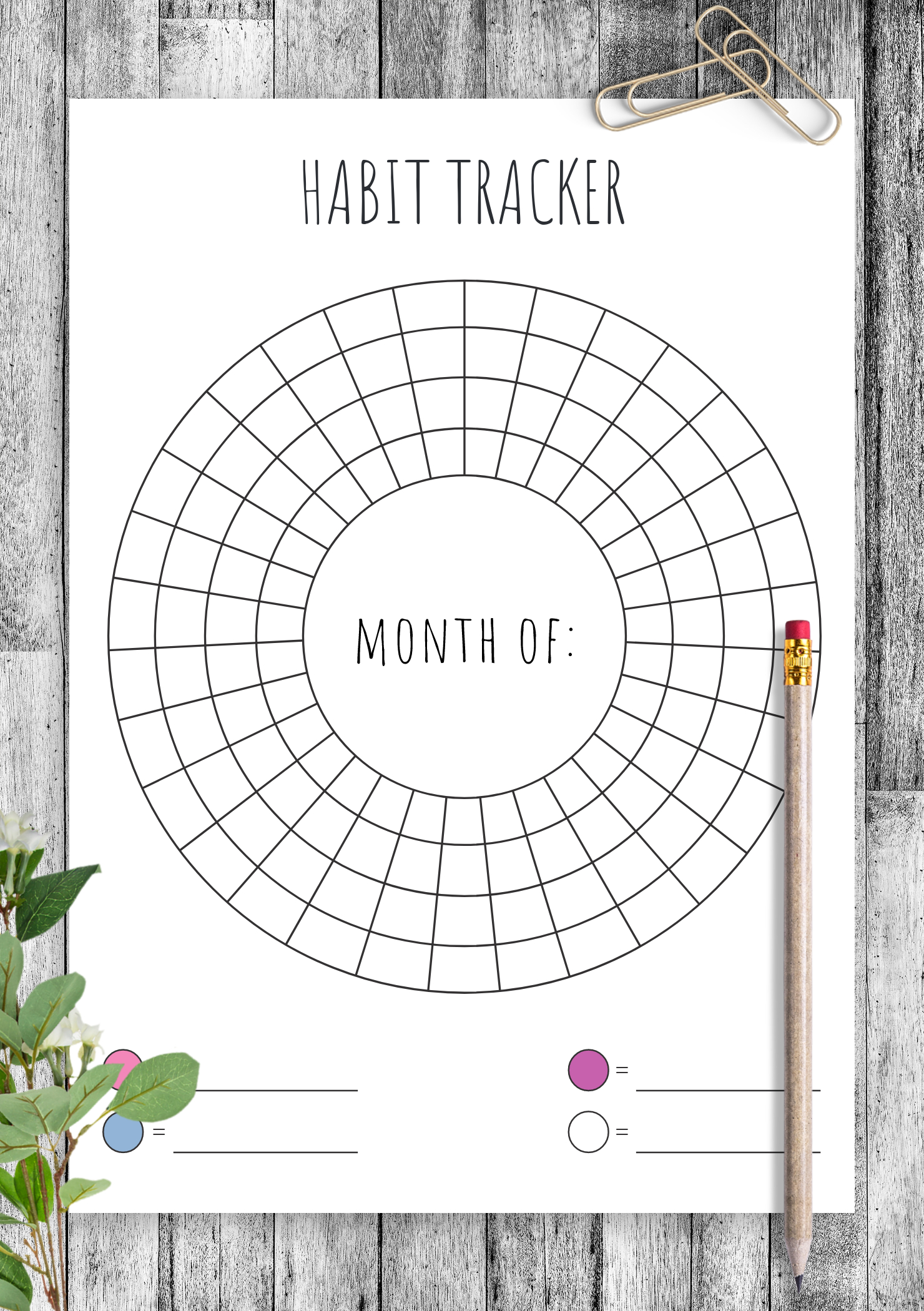 Download Printable Circular Monthly Habit Tracker Template Pdf with regard to Pdf Circle Habit Tracker Printable