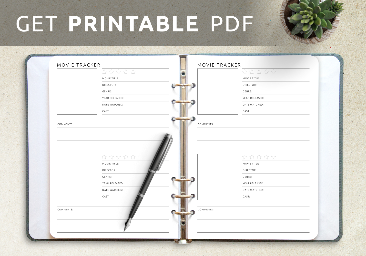 Download Printable Classic Movie Tracker Template Pdf inside Free Movie Tracker Printable