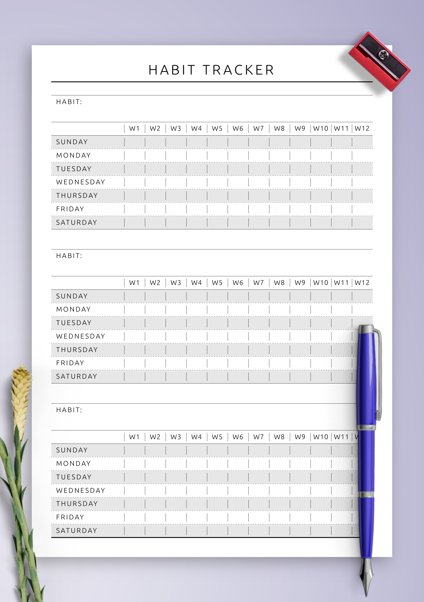 Download Printable Fitness Habit Tracker Template Pdf throughout Healthy Habits Tracker Printable