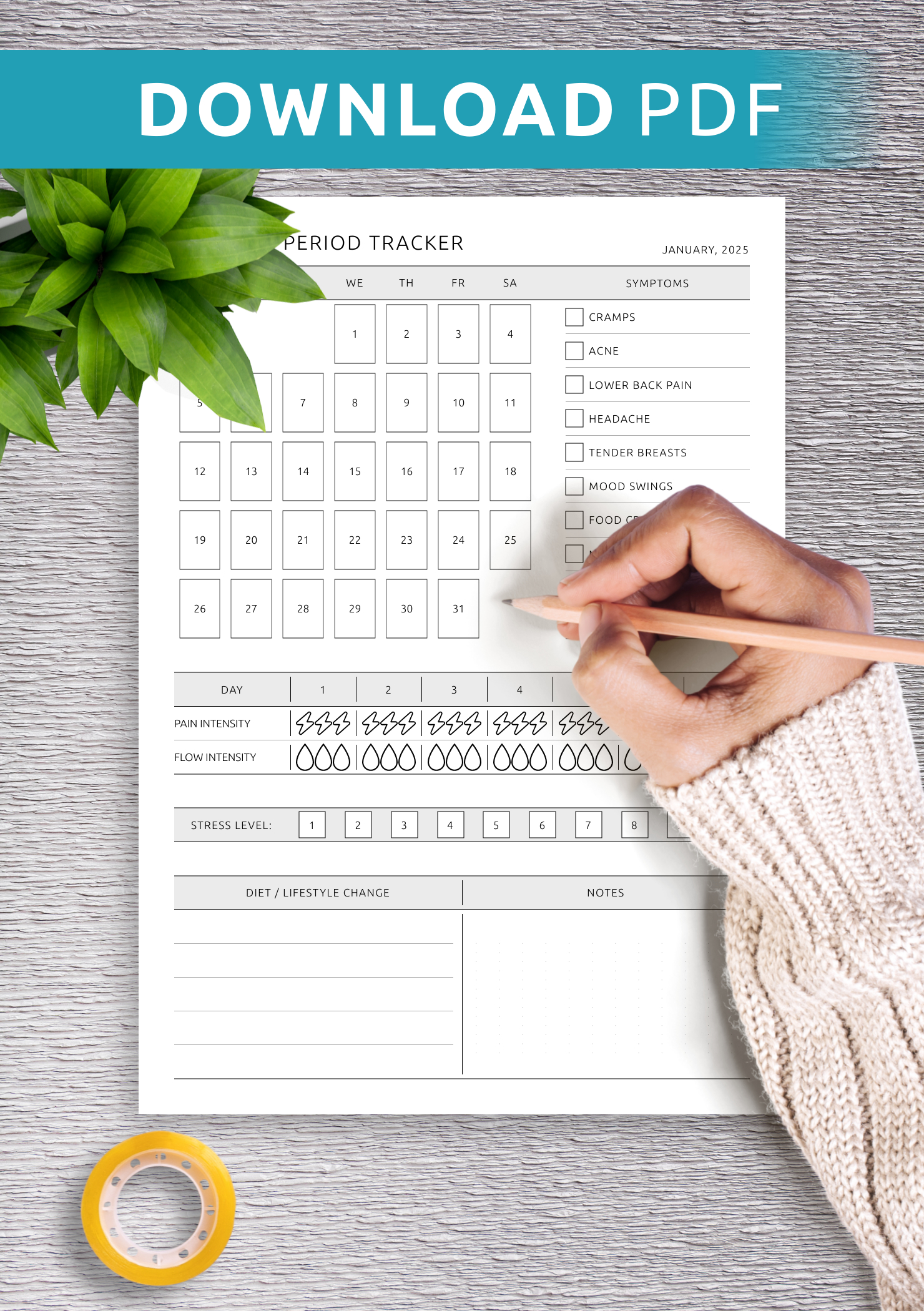 Download Printable Monthly Period Tracker Pdf inside Pdf Period Tracker Printable