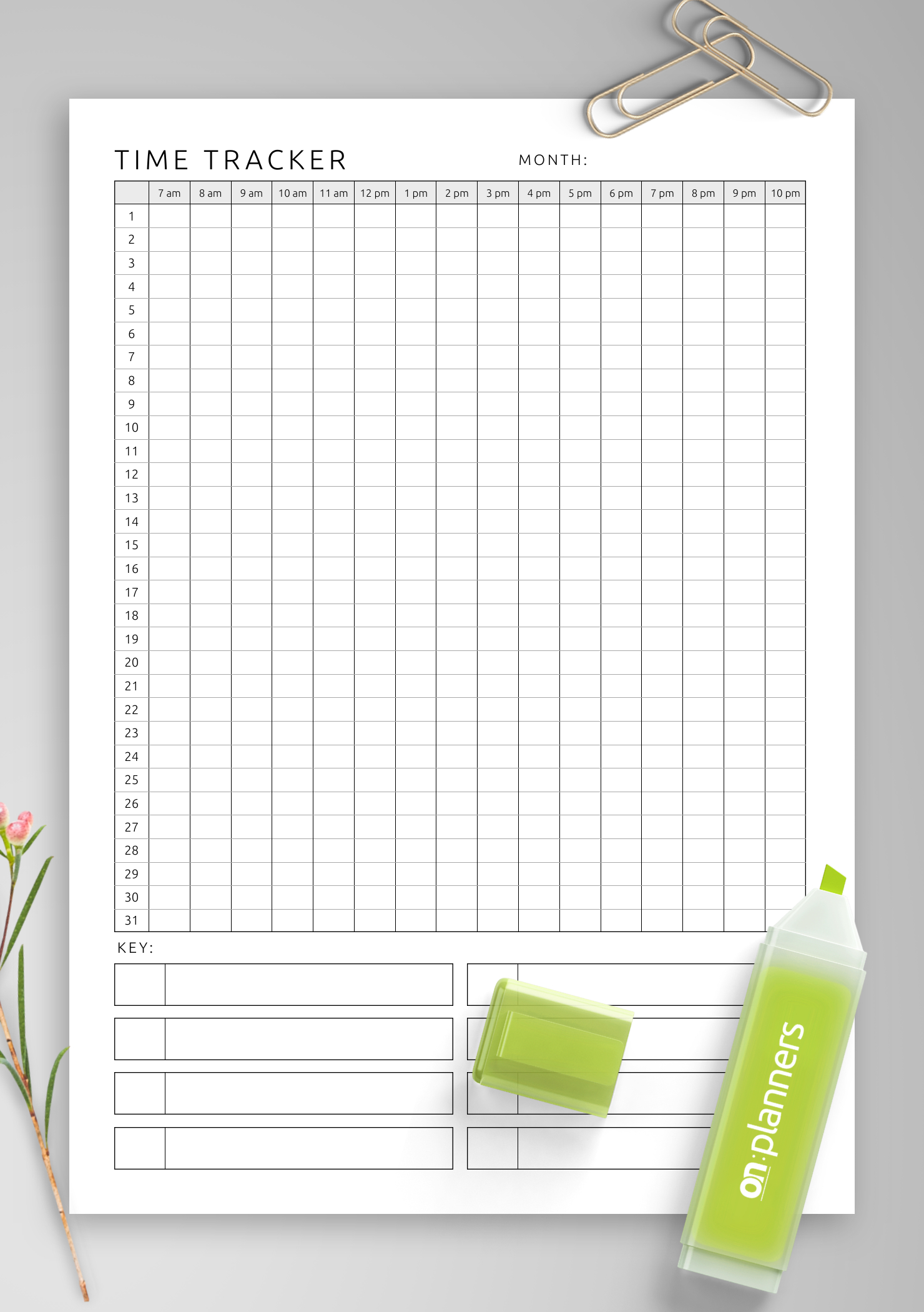Download Printable Time Tracker Template Pdf for Daily Time Tracker Printable