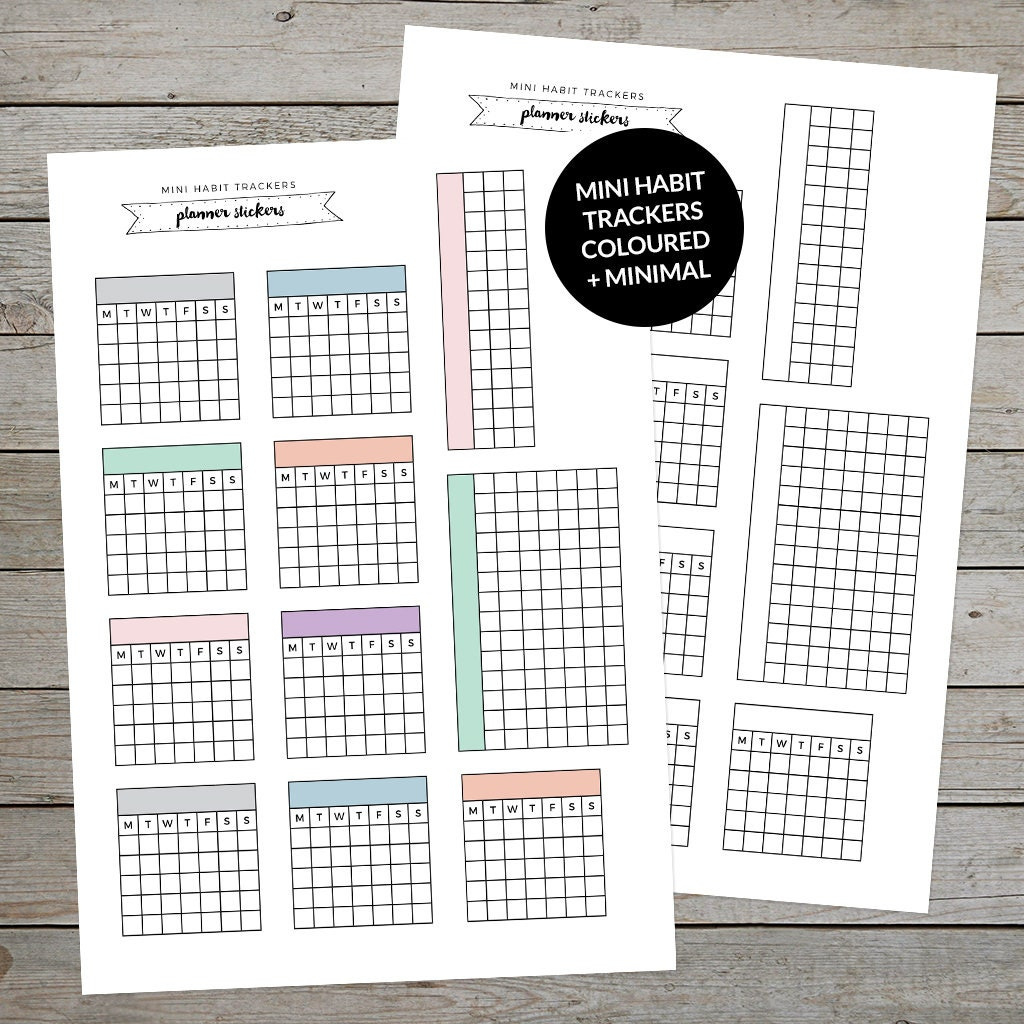 Druckbare Mini Habit Tracker - Journal Tracker - Habit Tracker regarding Mini Habit Tracker Printable