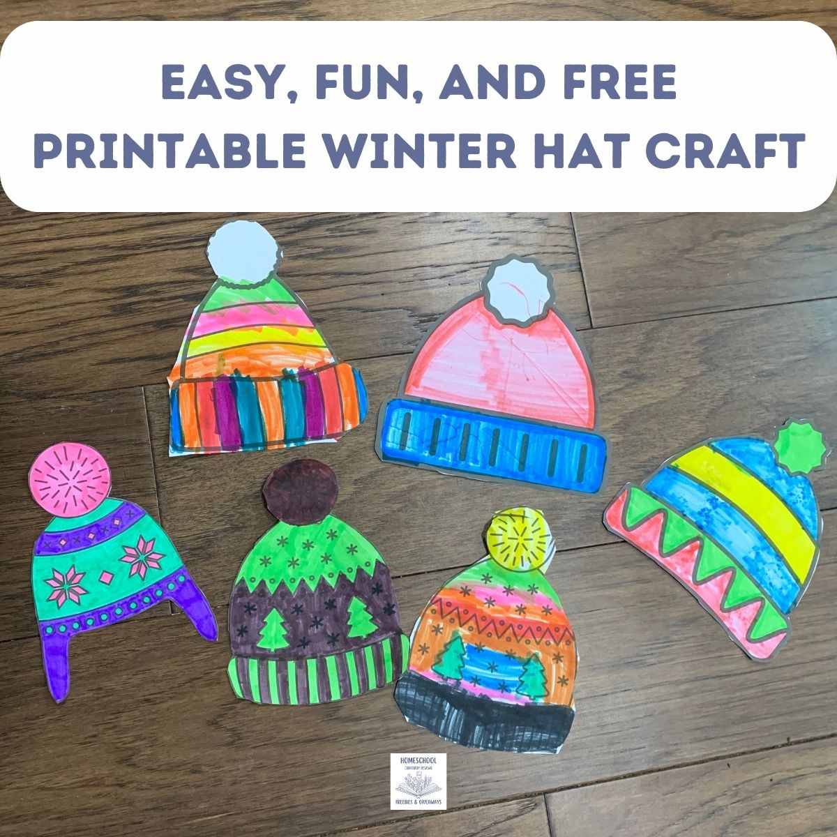 Easy, Fun And Free Winter Hat Printable Craft - Homeschool with Free Printable Winter Crafts