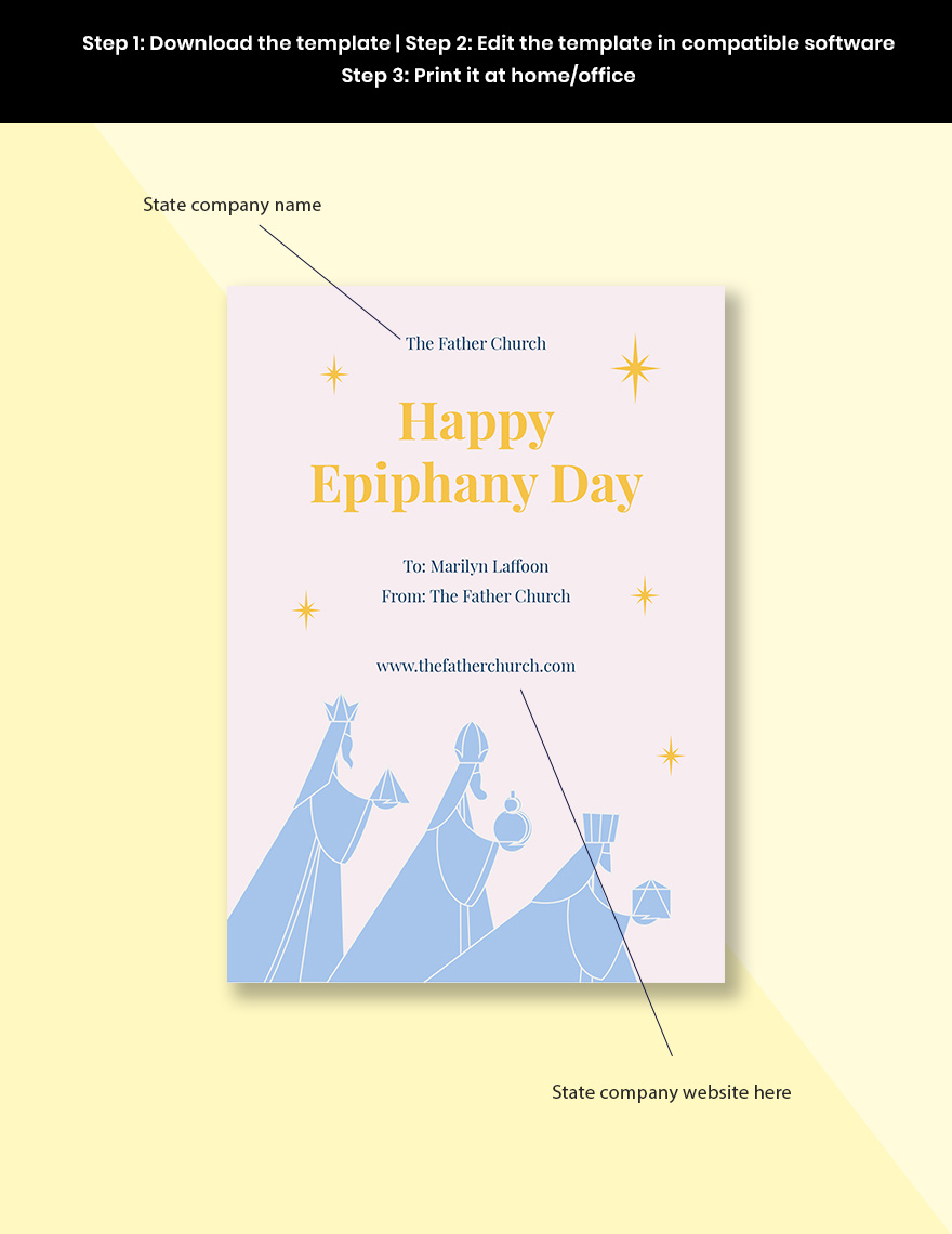 Epiphany Greeting Card Template In Word, Pages - Download intended for Epiphany Cards Printable
