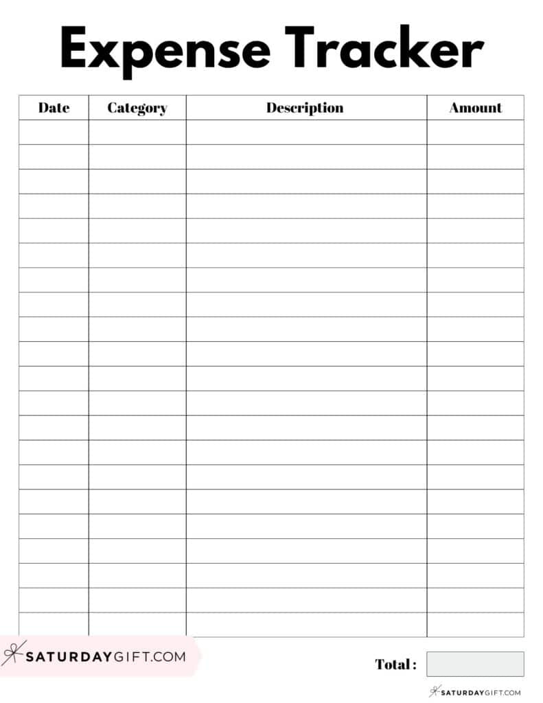 Expense Tracker Printable - 26 Cute &amp;amp; Free Spending Logs pertaining to Free Printable Expense Tracker Template