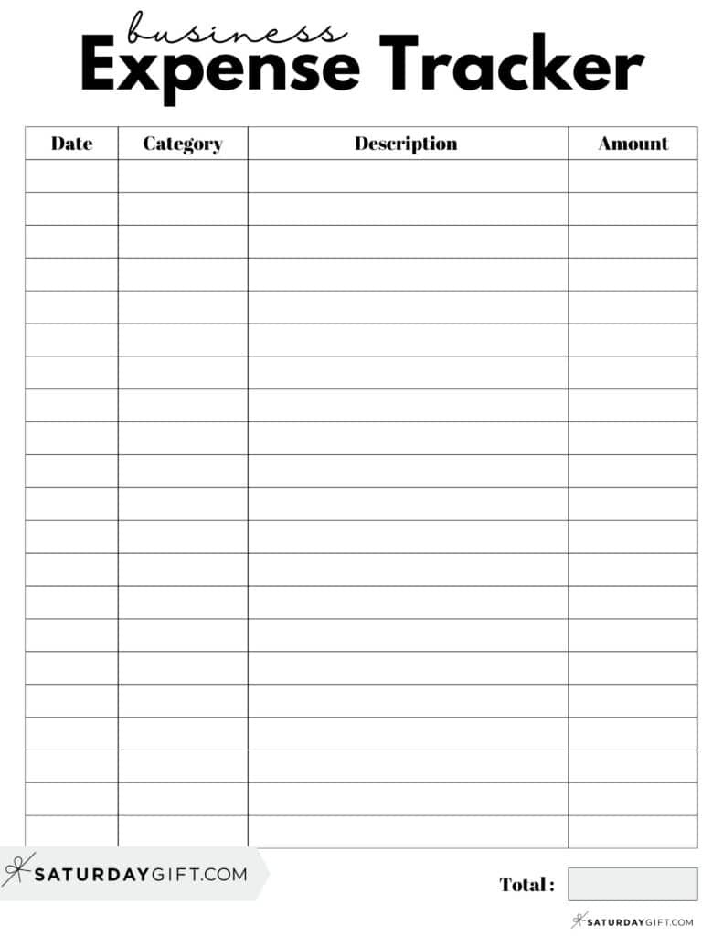 Expense Tracker Printable - 26 Cute &amp;amp; Free Spending Logs regarding Business Expense Tracker Printable