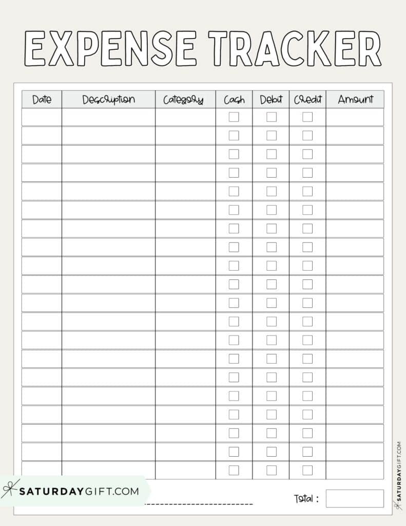 Expense Tracker Printable - 26 Cute &amp;amp; Free Spending Logs throughout Free Printable Expense Tracker Printable