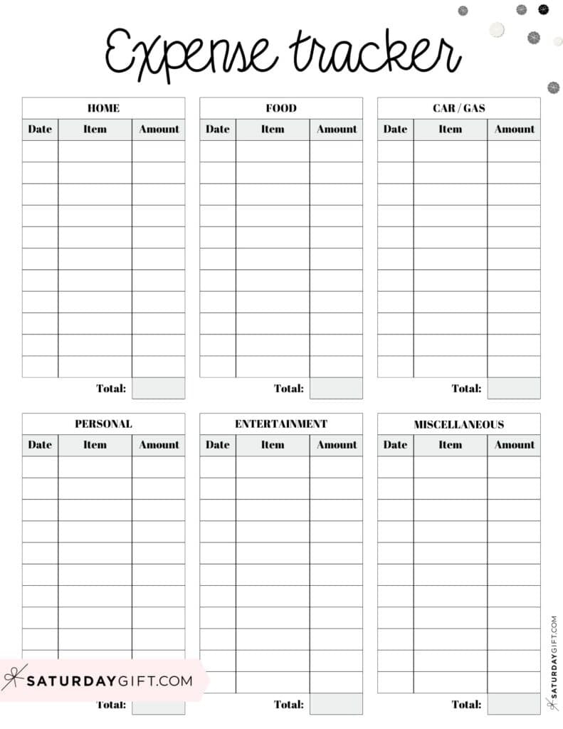 Expense Tracker Printable - 26 Cute &amp;amp; Free Spending Logs throughout Spending Tracker Printable Free