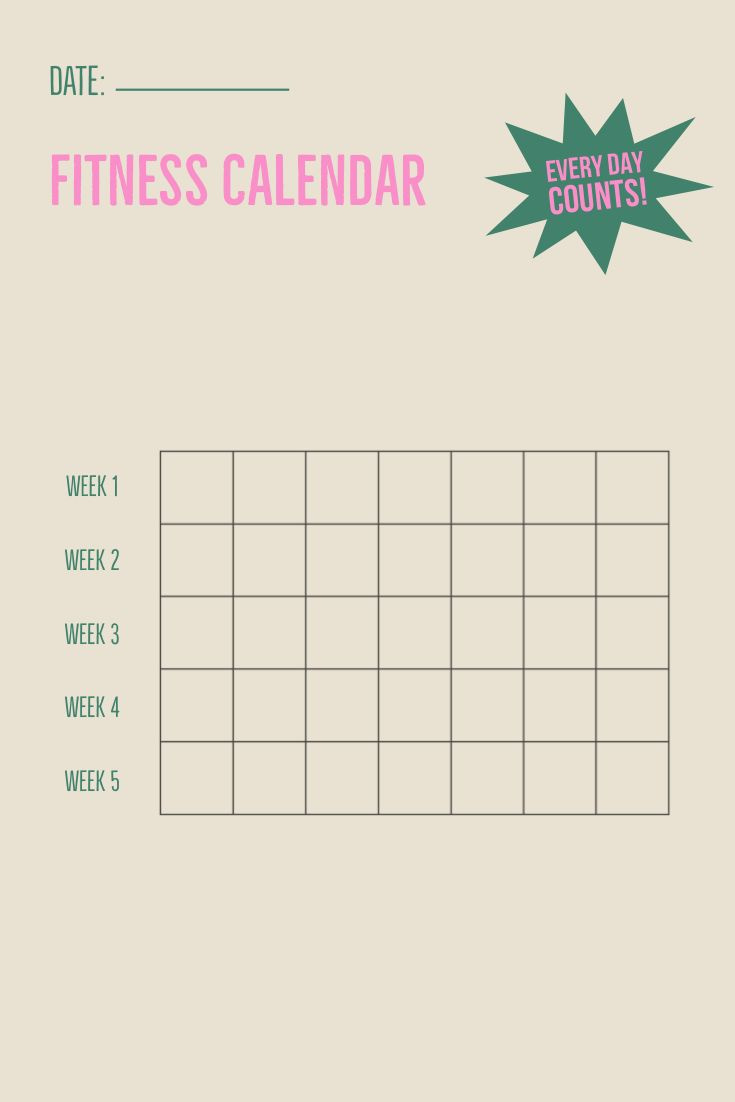 Fitness Calendar And Tracker for Printable Fitness Tracker Calendar