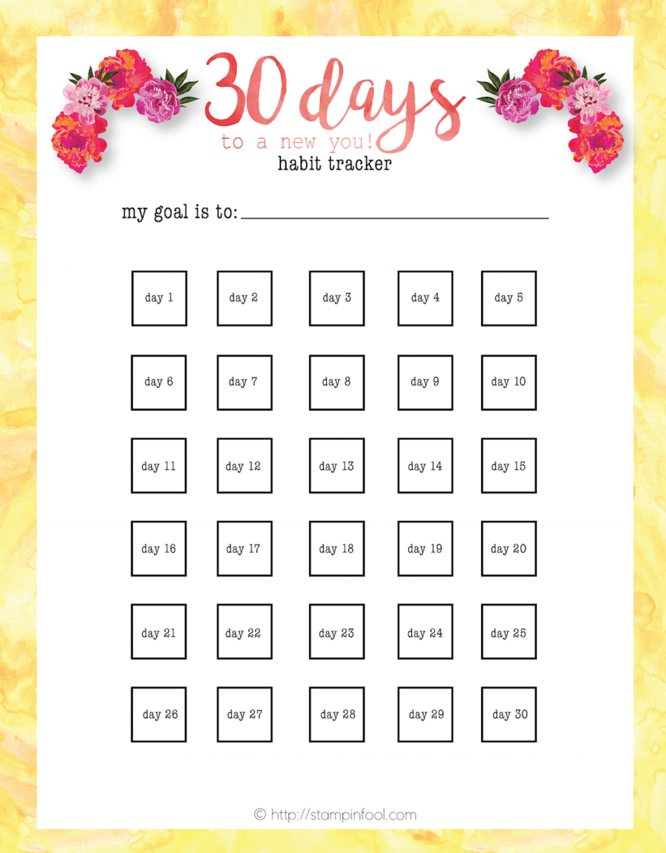 Free 30 Day Habit Tracker Printable: Reach Your Goals With This Sheet intended for 30 Day Goal Tracker Printable