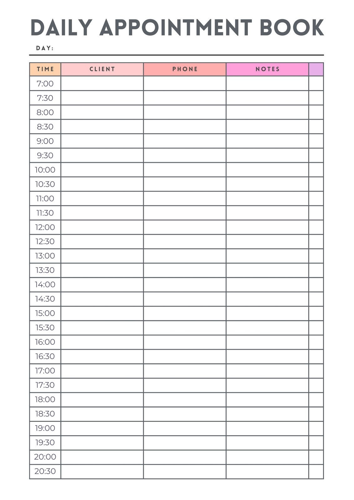 Free And Customizable Appointment Templates with regard to Free Printable Appointment Tracker