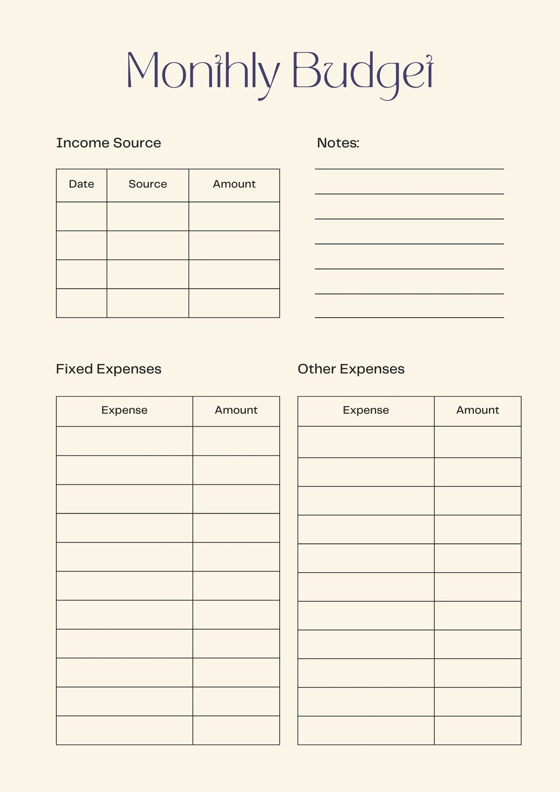 Free And Customizable Budget Templates inside Budget Expense Tracker Printable