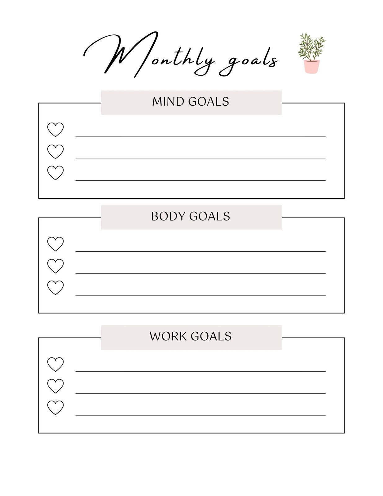 Free And Customizable Goals Templates regarding Fill In Blank Printable Goal Setting Worksheet