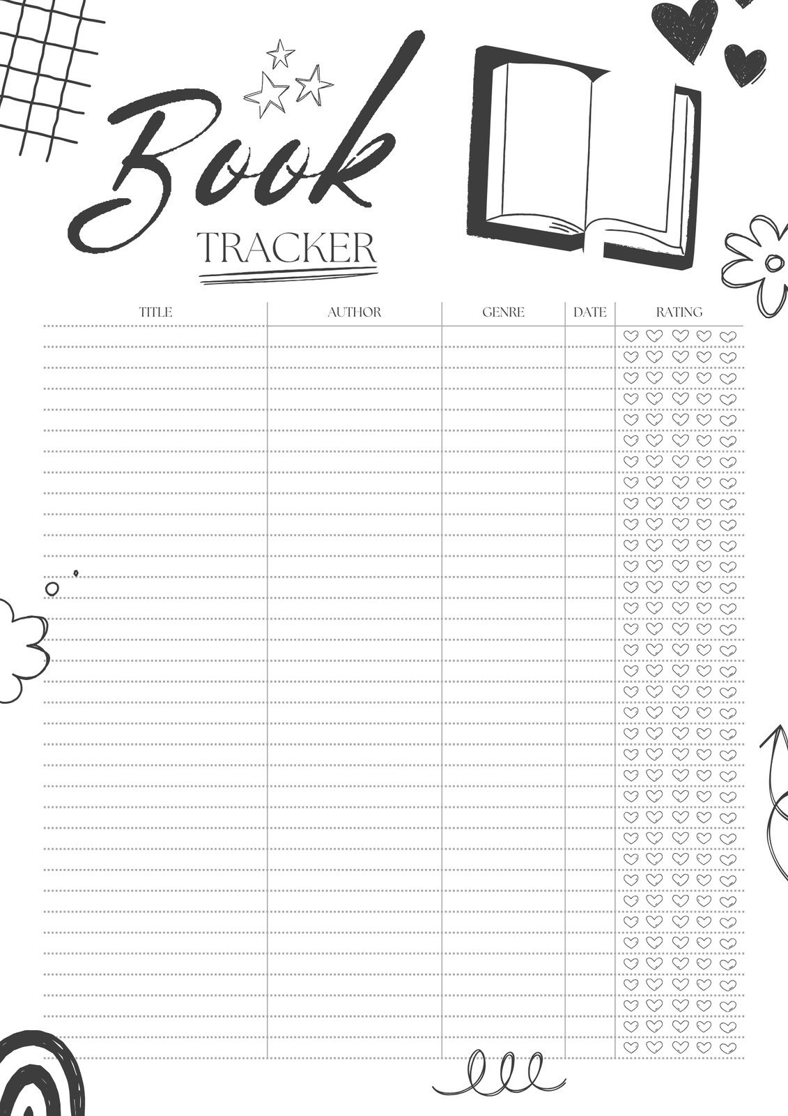 Free And Customizable Reading Log Templates in Cute Reading Log Printable