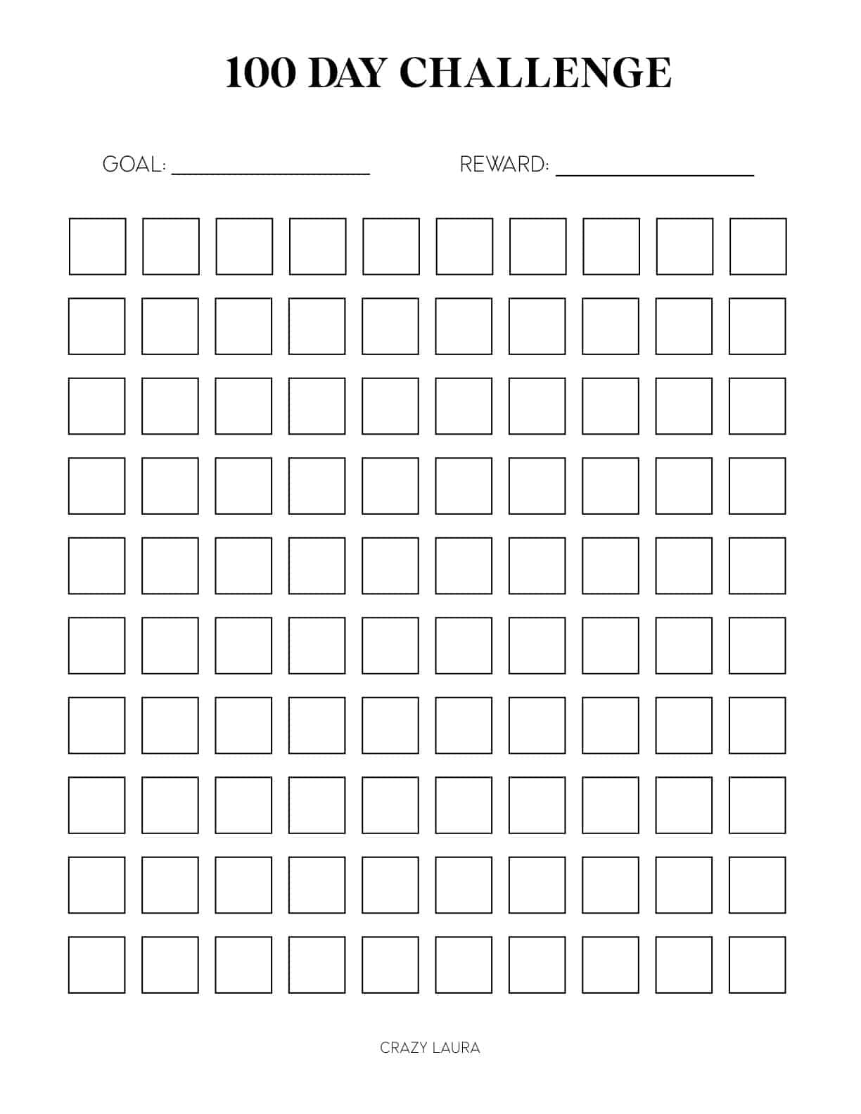 Free Challenge Tracker Printable With 30 &amp;amp; 100 Day Pages with regard to 100 Day Goal Tracker Printable