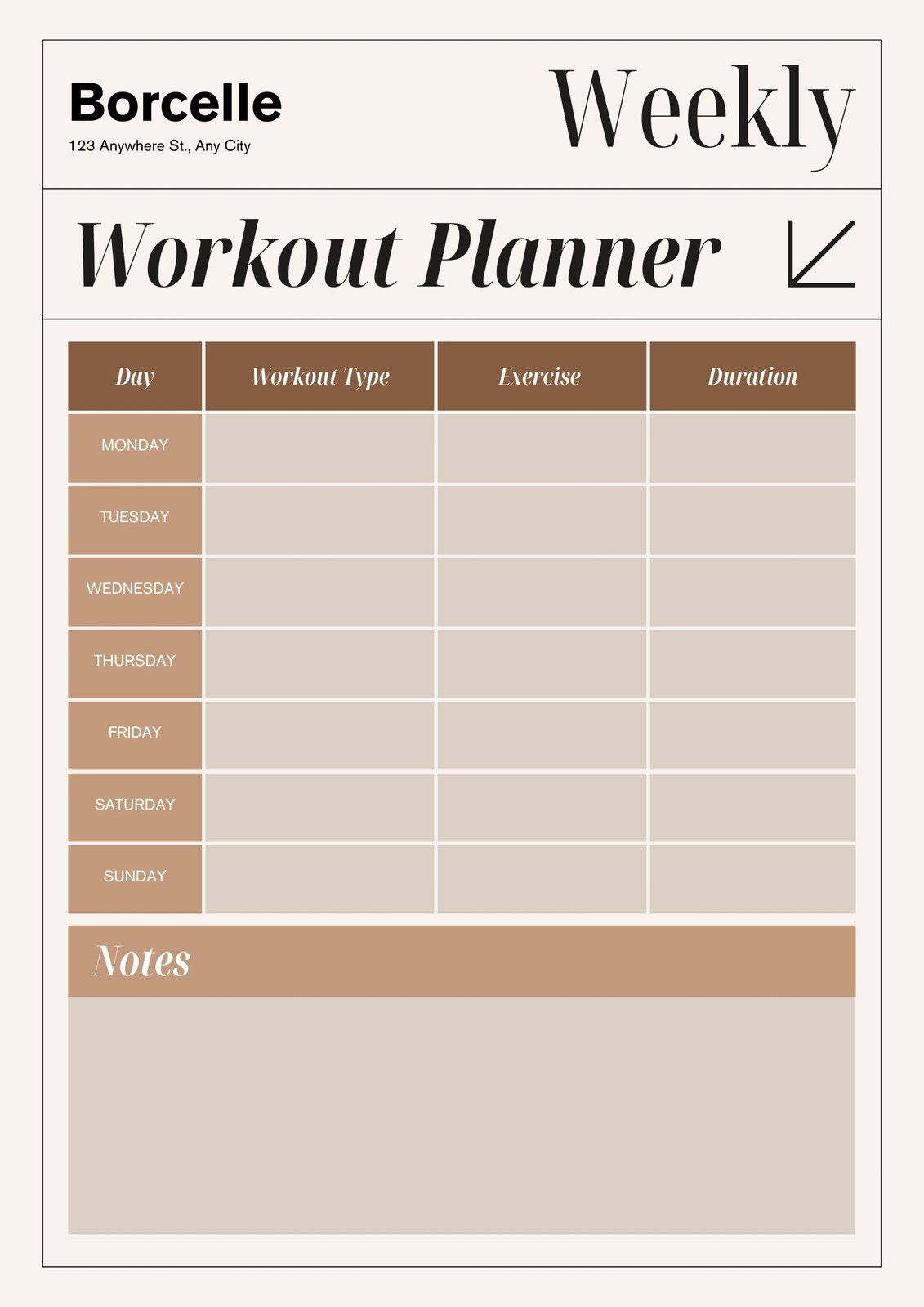 Free, Custom Printable Workout Planner Templates Online | Canva pertaining to Printable Fitness Tracker Calendar