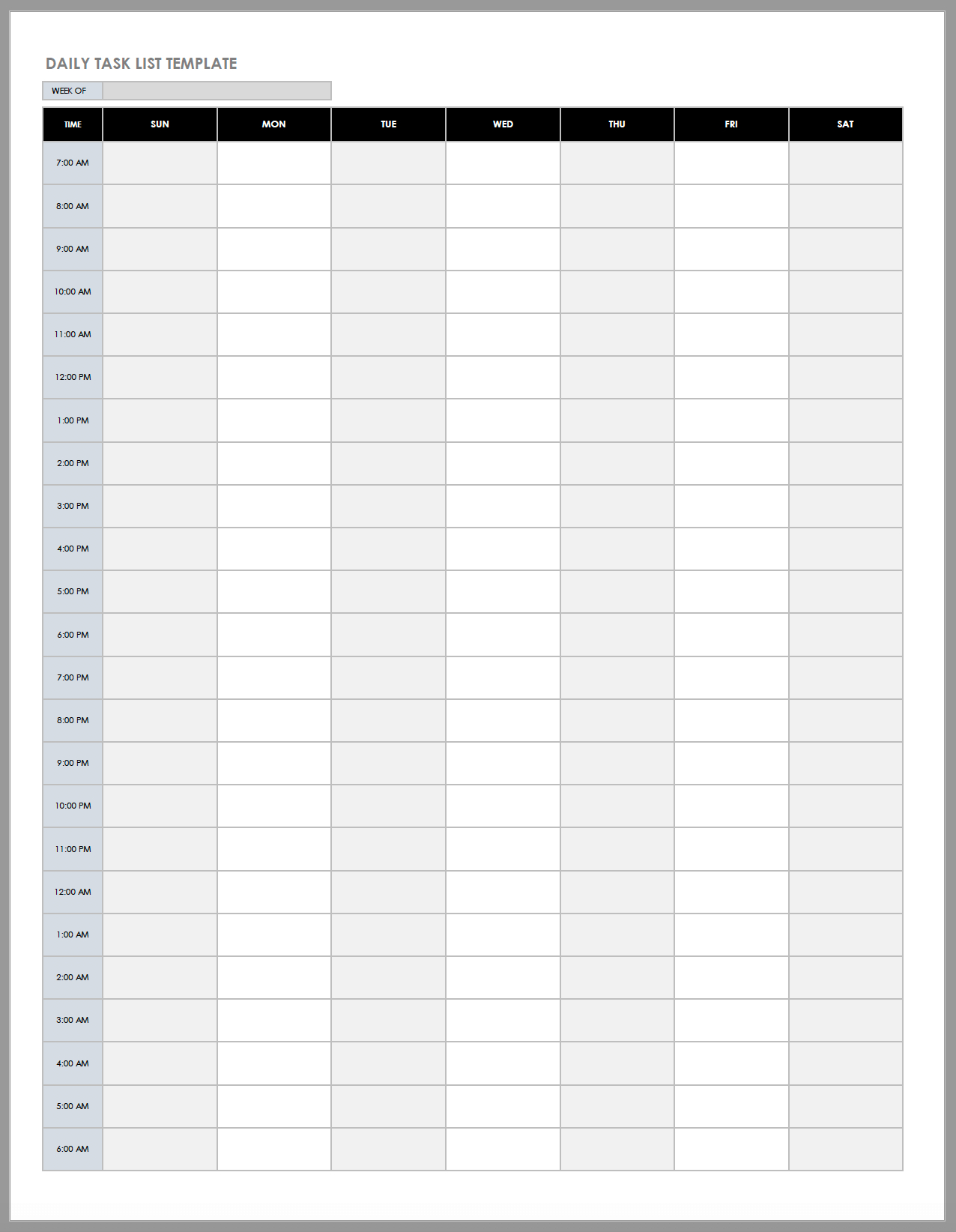 Free Daily Work Schedule Templates | Smartsheet throughout Daily Task Tracker Printable