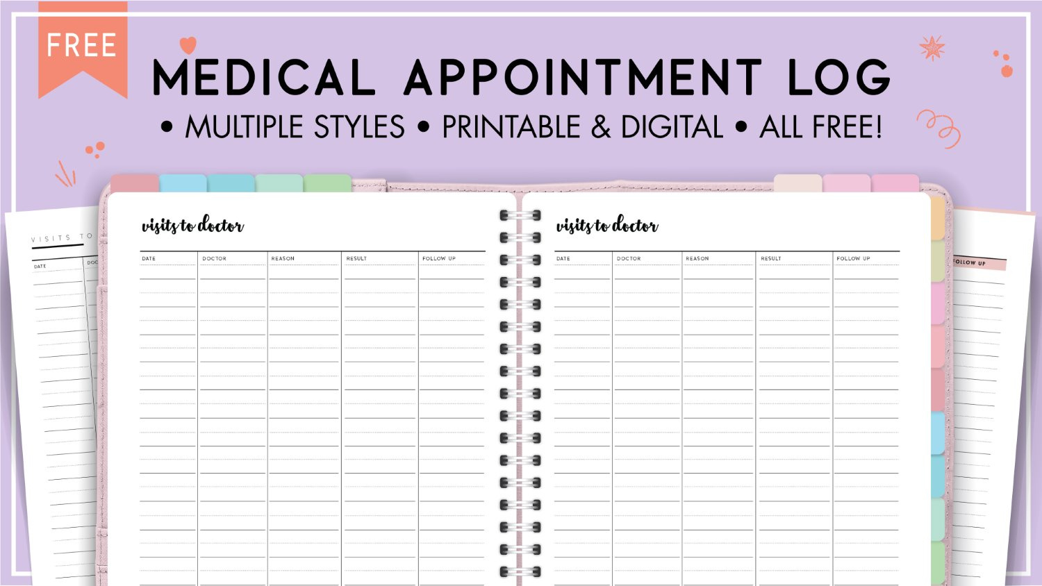 Free Medical Appointment Log Template - World Of Printables inside Free Printable Appointment Tracker