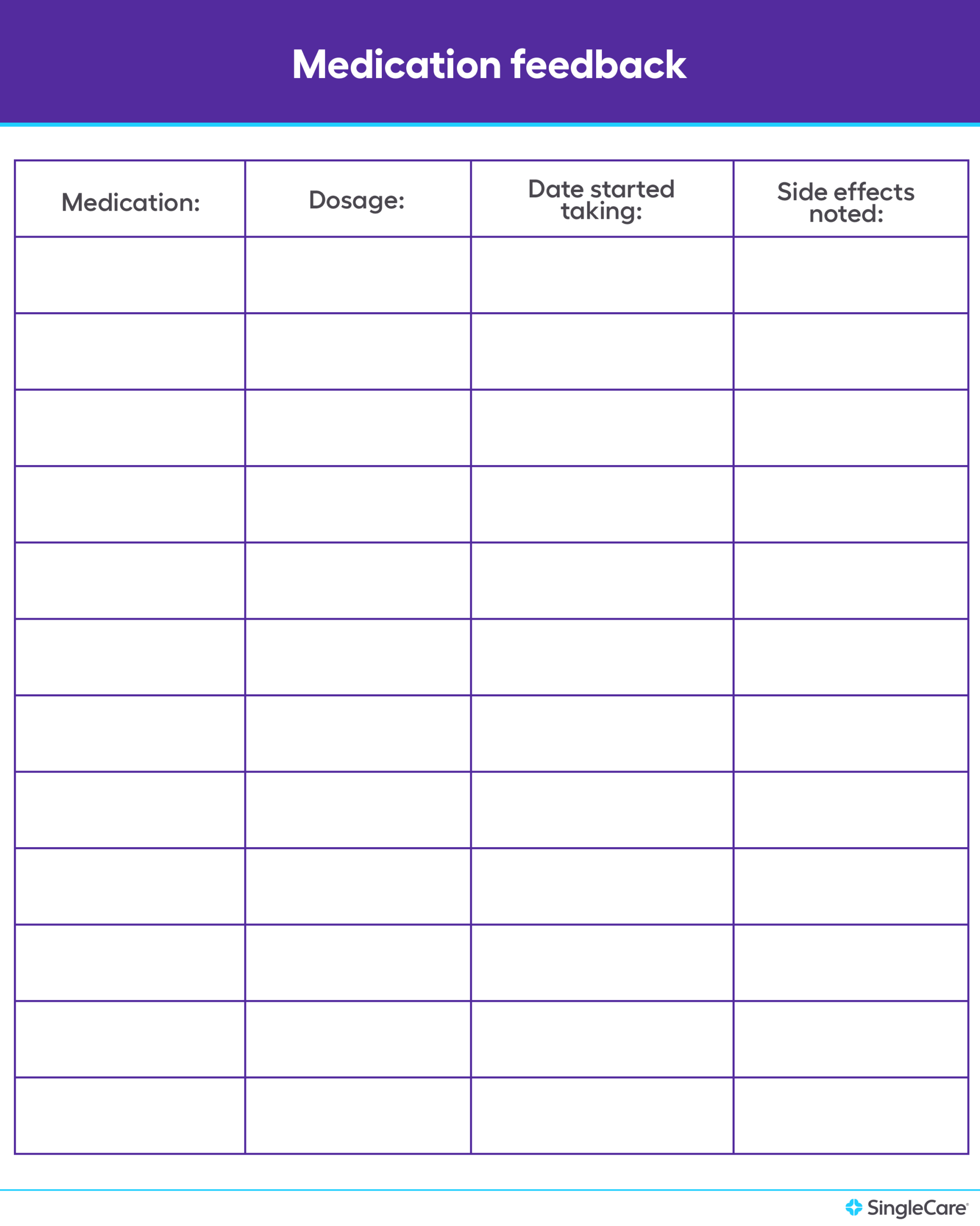Free Medication List Templates For Patients And Caregivers for Daily Medication Tracker Printable