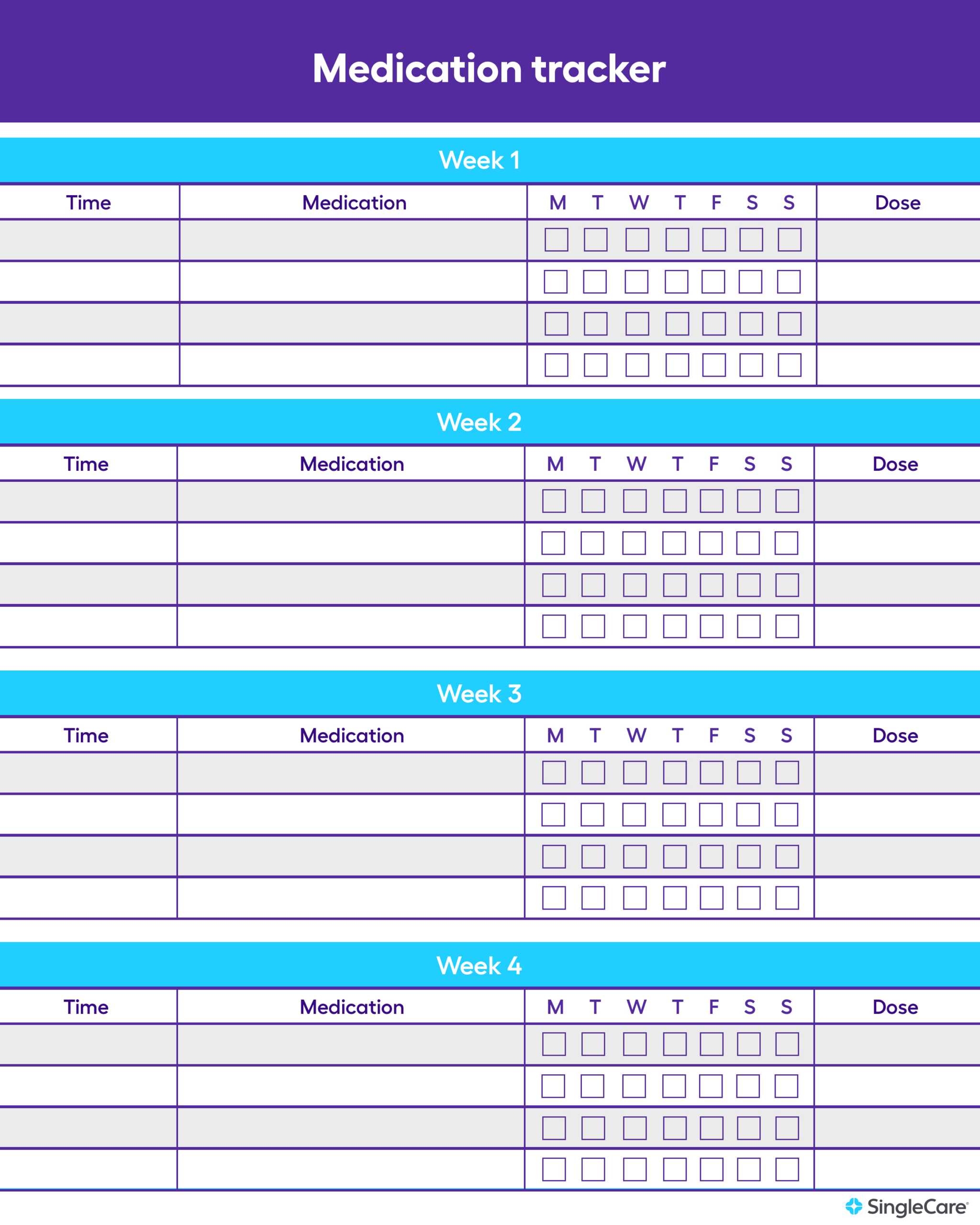 Free Medication List Templates For Patients And Caregivers within Post Surgery Medication Tracker Free Printable