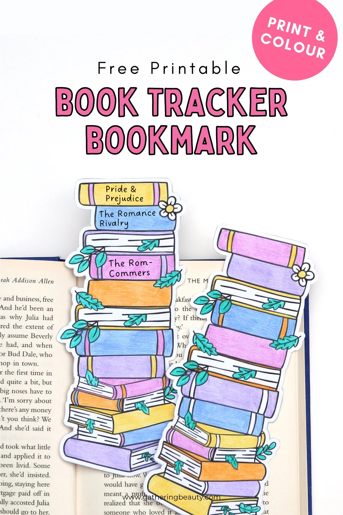 Free Printable Book Tracker Bookmark — Gathering Beauty intended for Free Printable Book Tracker Bookmark