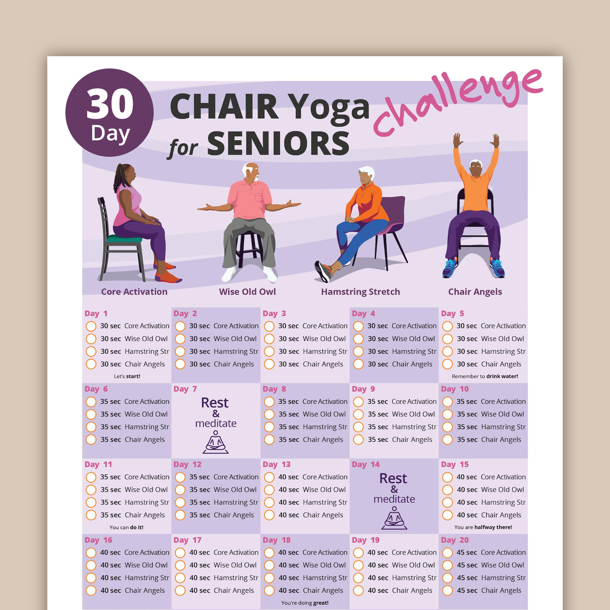 Free Printable Chair Exercises Yoga On Chair with regard to Chair Yoga Printable Exercises
