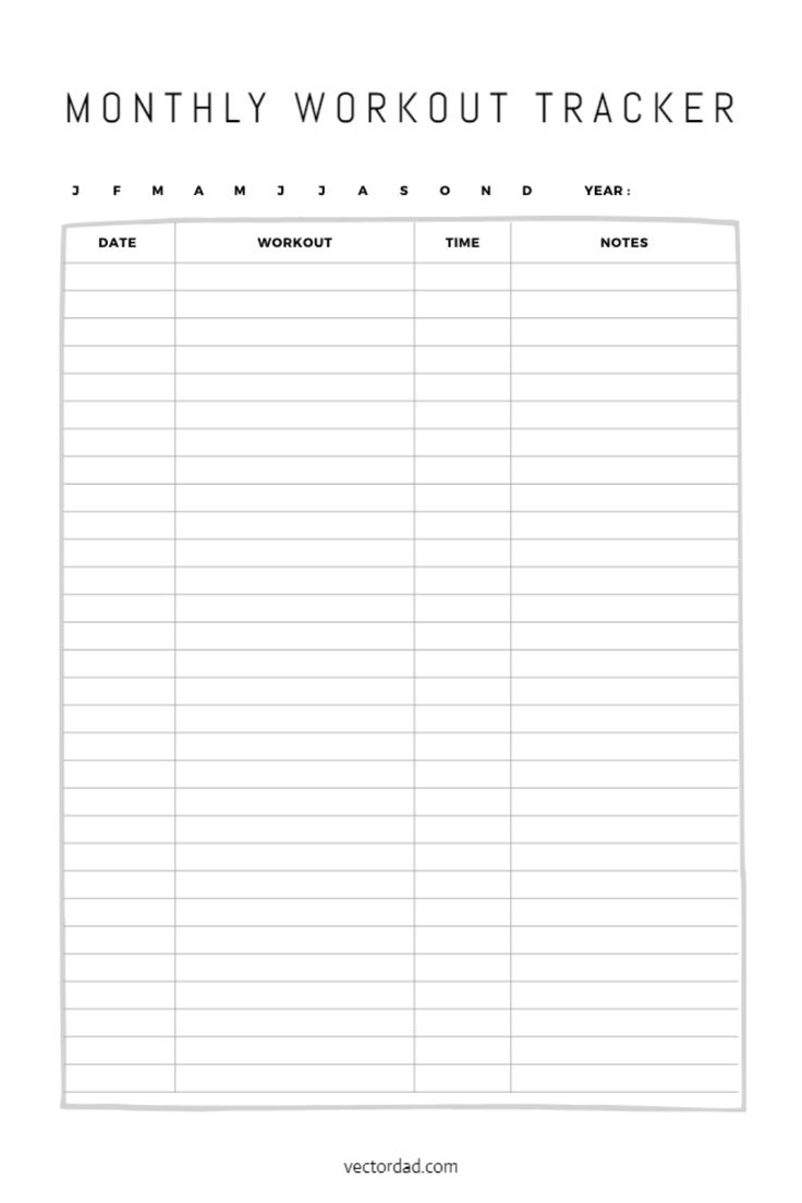 Free Printable Elegant Monthly Workout Tracker Sheet Template throughout Workout Tracker Printable Free