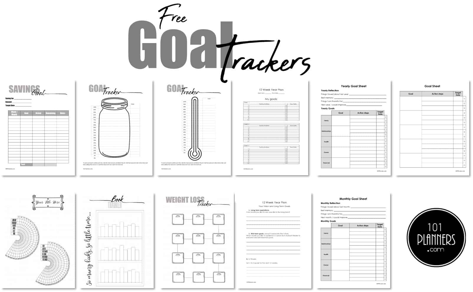 Free Printable Goal Chart Templates &amp;amp; Trackers | Instant Download with regard to Printable Goal Tracker Template