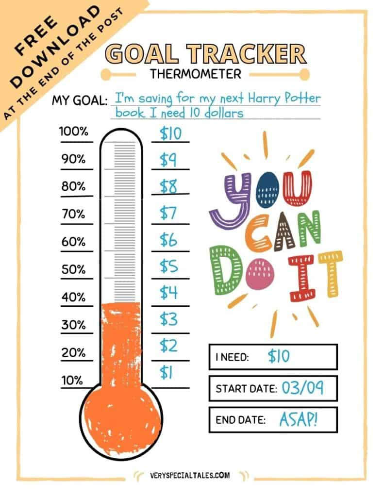 Free Printable Goal Tracker Thermometer For Kids (Pdf) - Very within Goal Tracker Free Printable