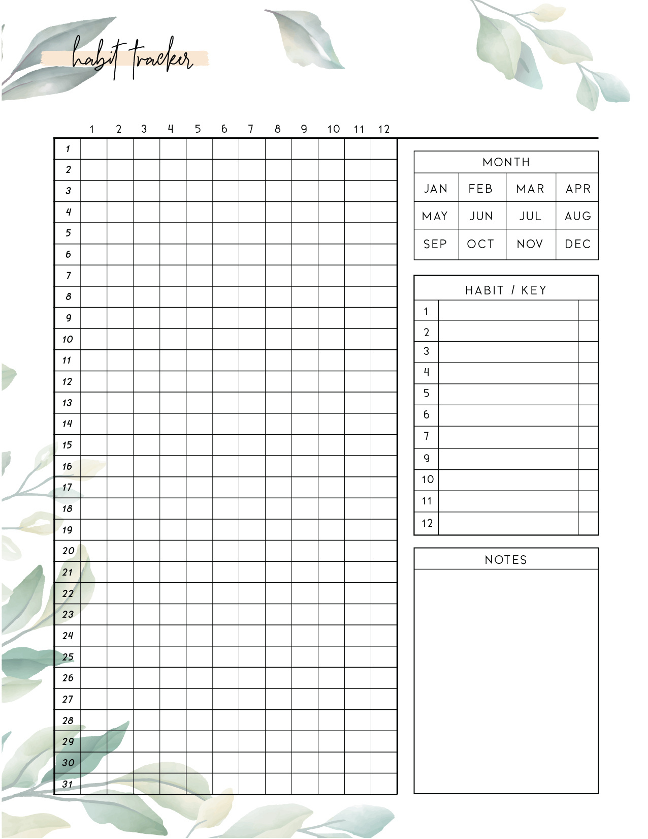 Free Printable Habit Tracker Pdf - World Of Printables inside Free Printable Habit Tracker Monthly