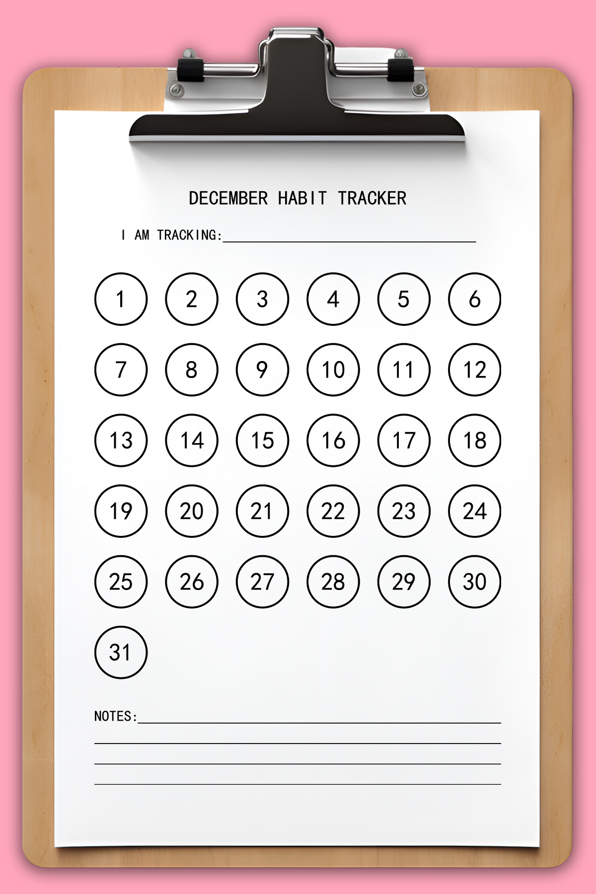Free Printable Habit Tracker Set: 30, 31, 28, &amp;amp; 29 Day in 31 Day Habit Tracker Printable