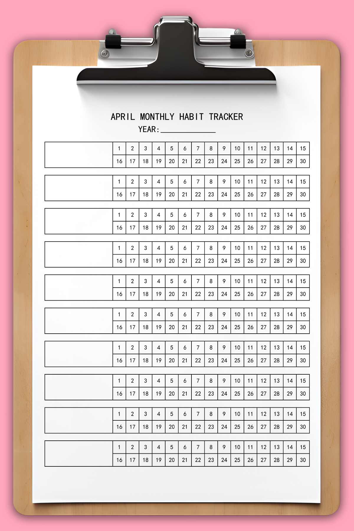Free Printable Habit Tracker Set: 30, 31, 28, &amp;amp; 29 Day with Daily Habit Tracker Printable