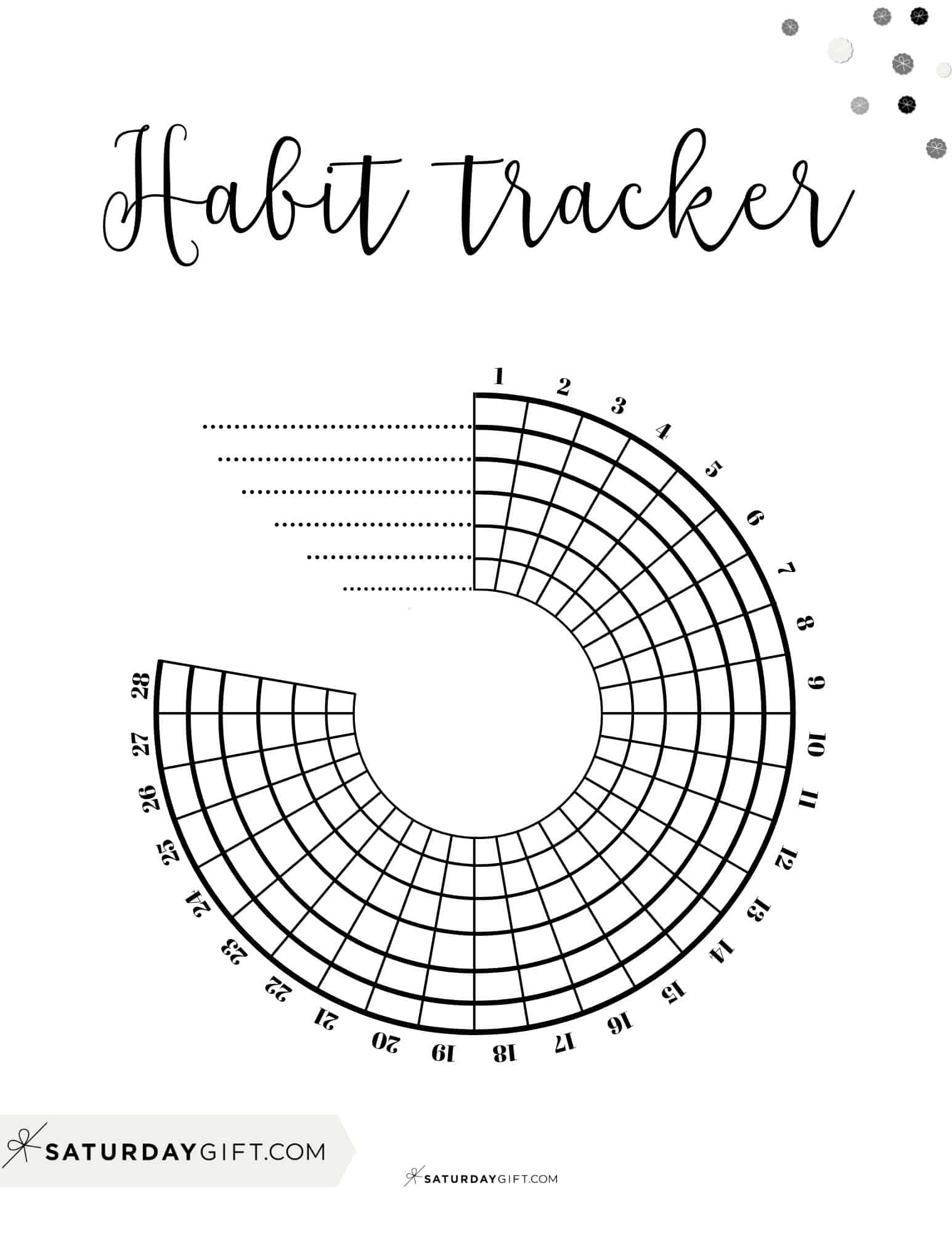 Free Printable Habit Trackers — 55+ Cute &amp;amp; Simple Templates for Spiral Habit Tracker Free Printable