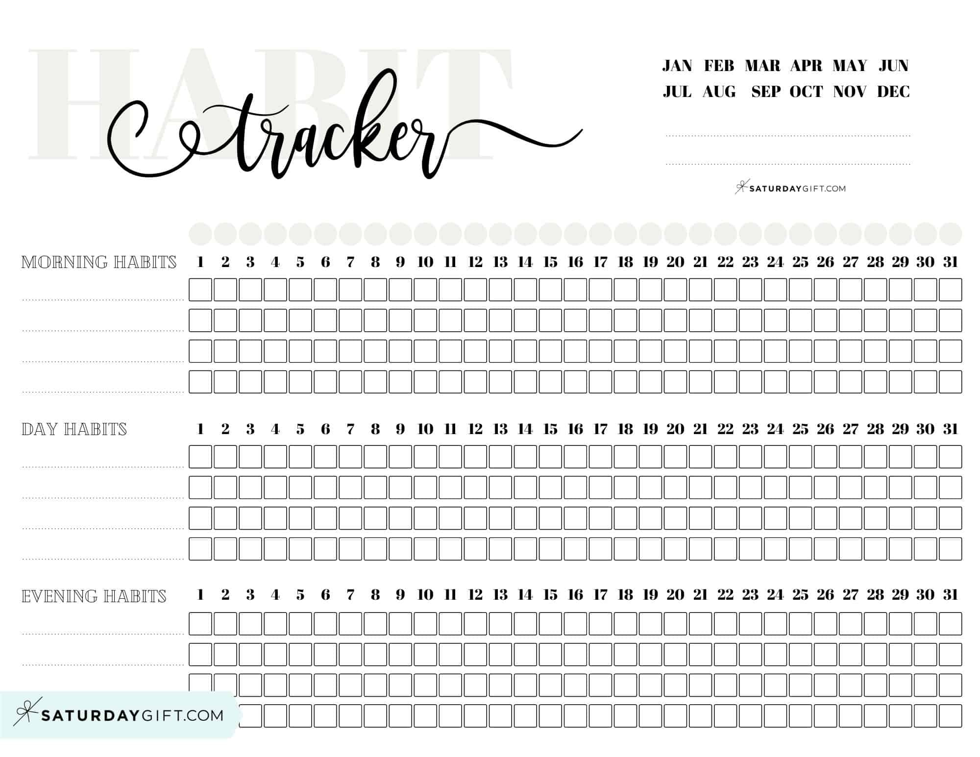 Free Printable Habit Trackers — 55+ Cute &amp;amp; Simple Templates intended for Daily Routine Tracker Printable