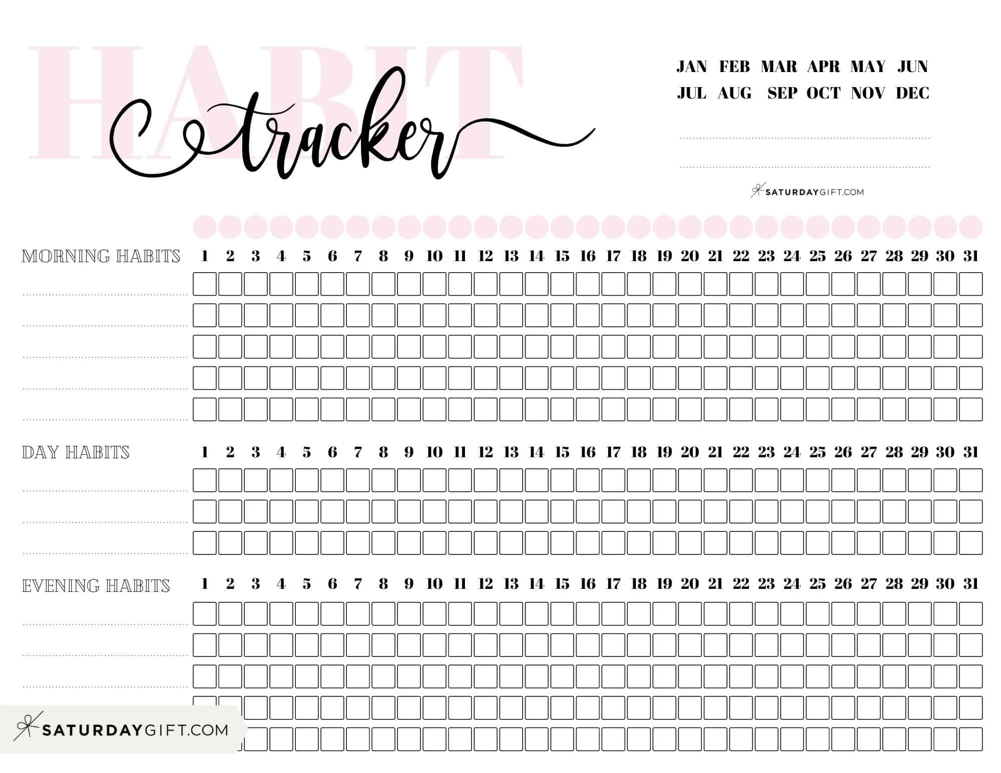 Free Printable Habit Trackers — 55+ Cute &amp;amp; Simple Templates intended for Habit Tracker Monthly Printable