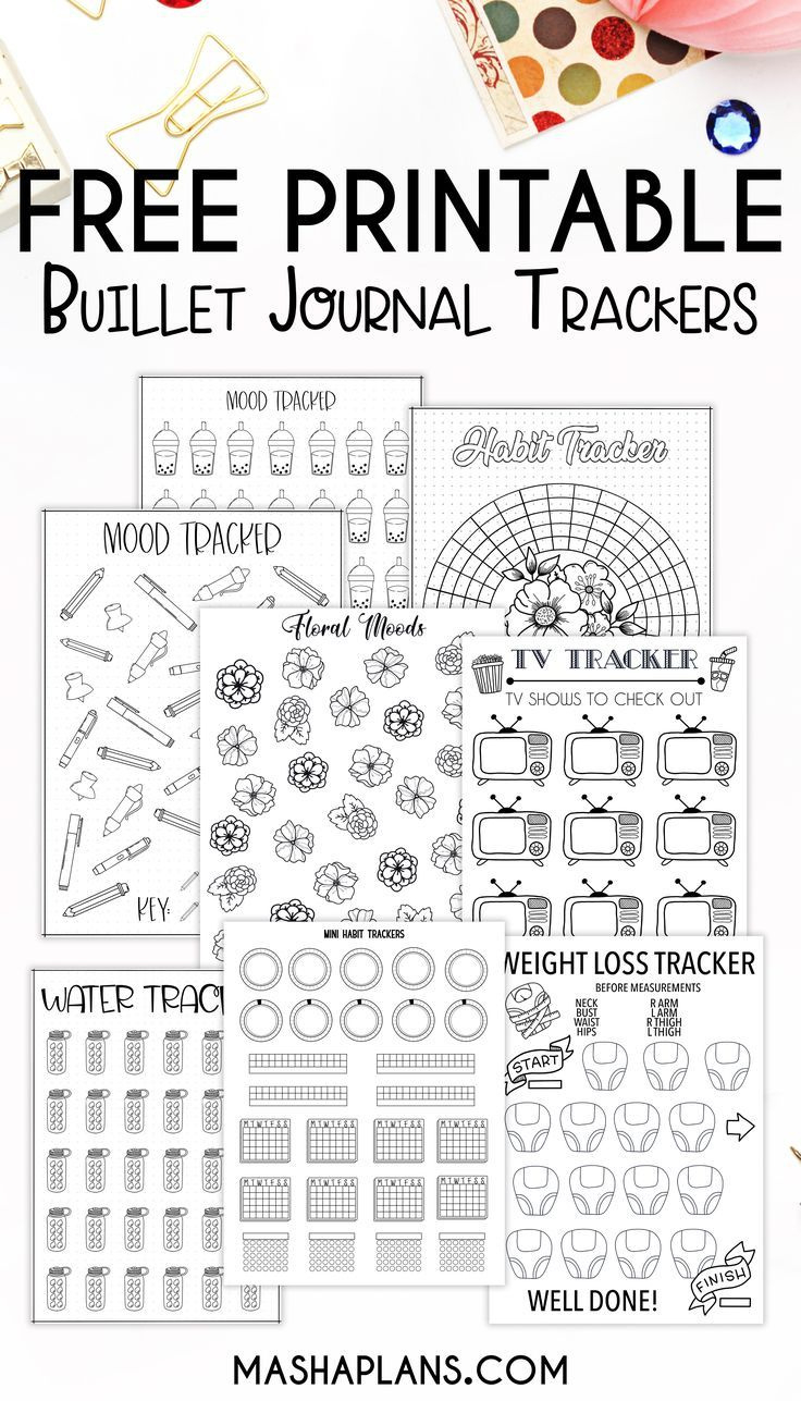 Free Printable Habit Trackers | Achieve Your Goals in Bullet Journal Habit Tracker Printable Free