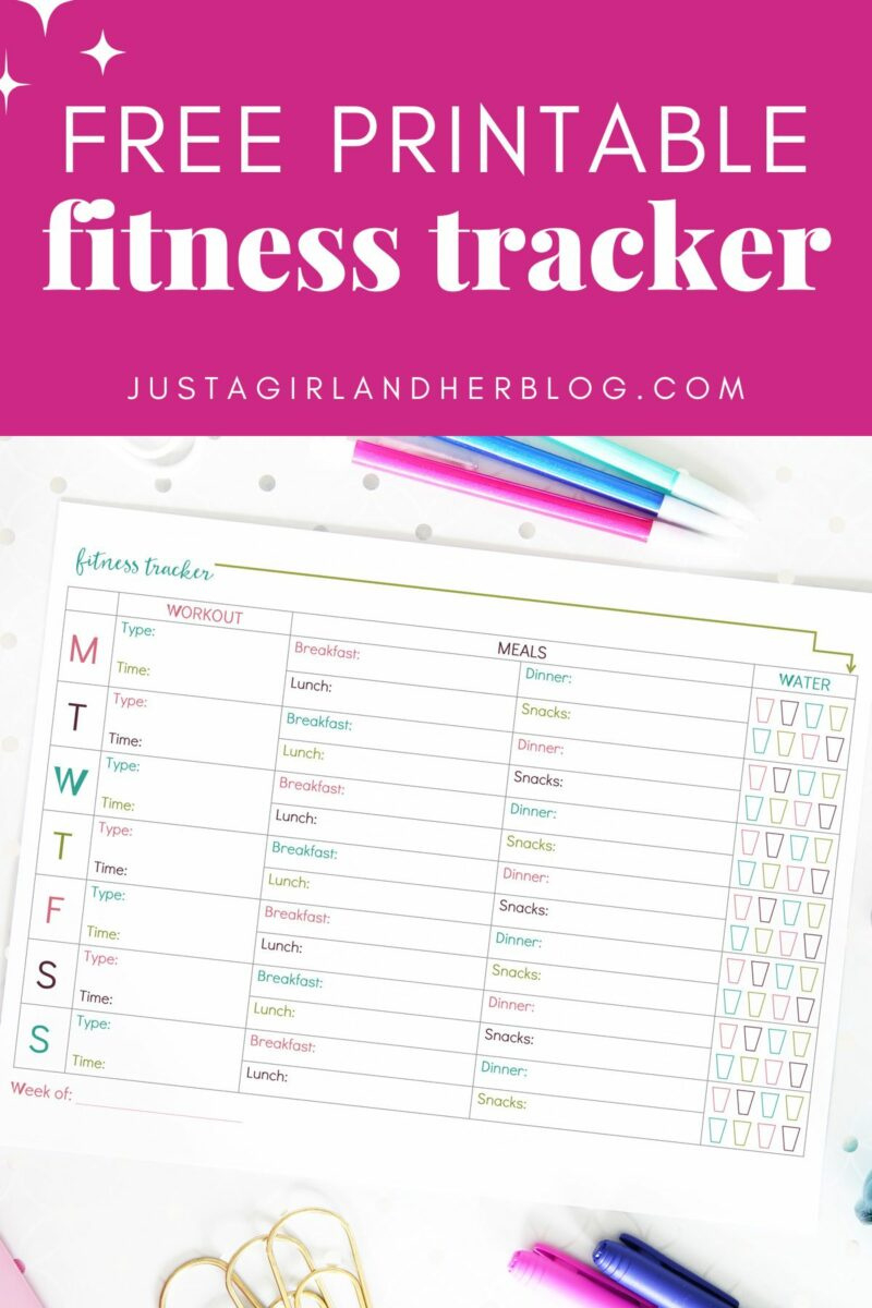 Free Printable Health And Fitness Tracker | Abby Organizes for Free Workout Tracker Printable