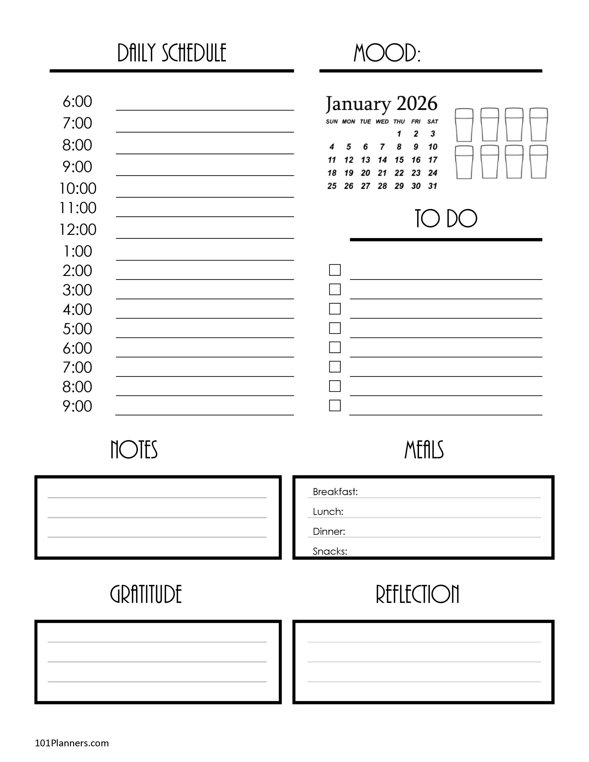 Free Printable January 2026 Calendar | Customize Online pertaining to January 2026 Daily Planner Printable