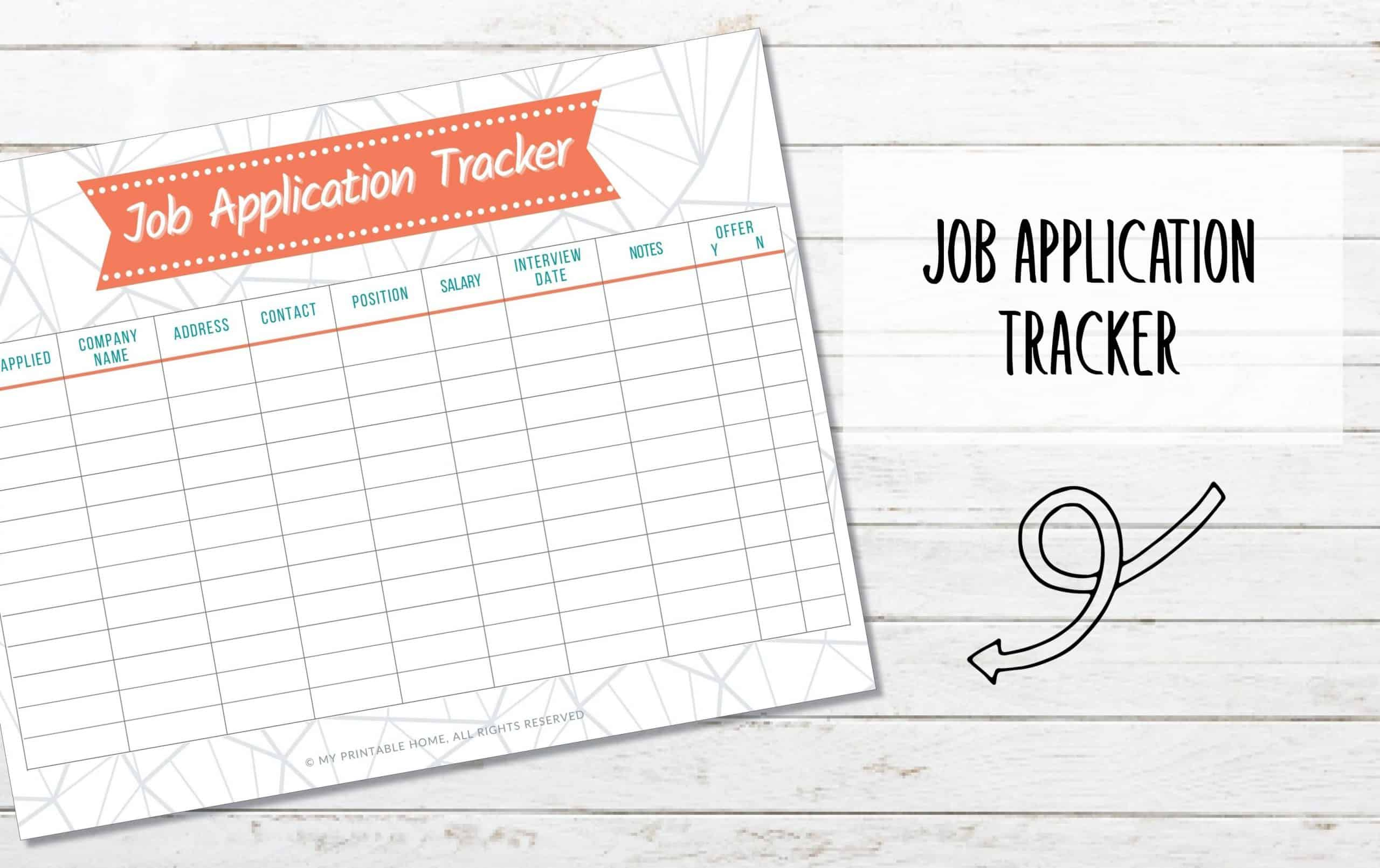 Free Printable Job Application Tracker - My Printable Home within Printable Job Application Tracker