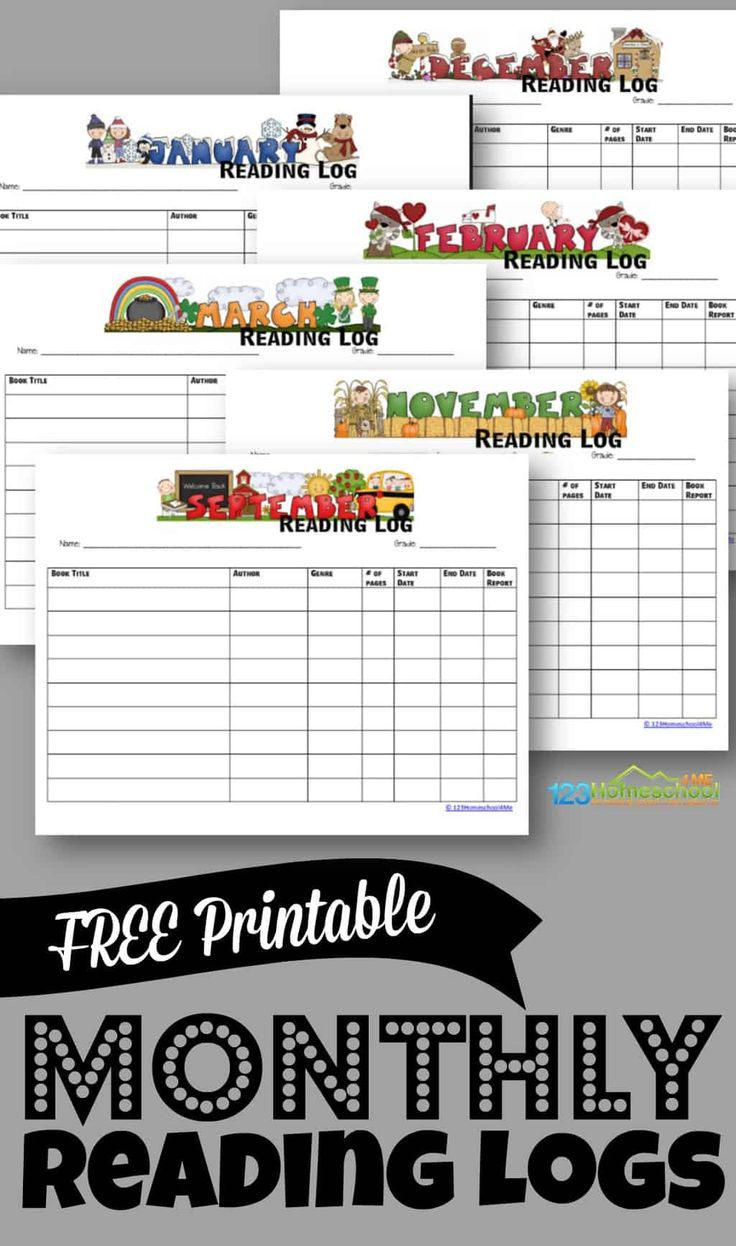 Free Printable Monthly Reading Log inside Monthly Reading Log Printable Free