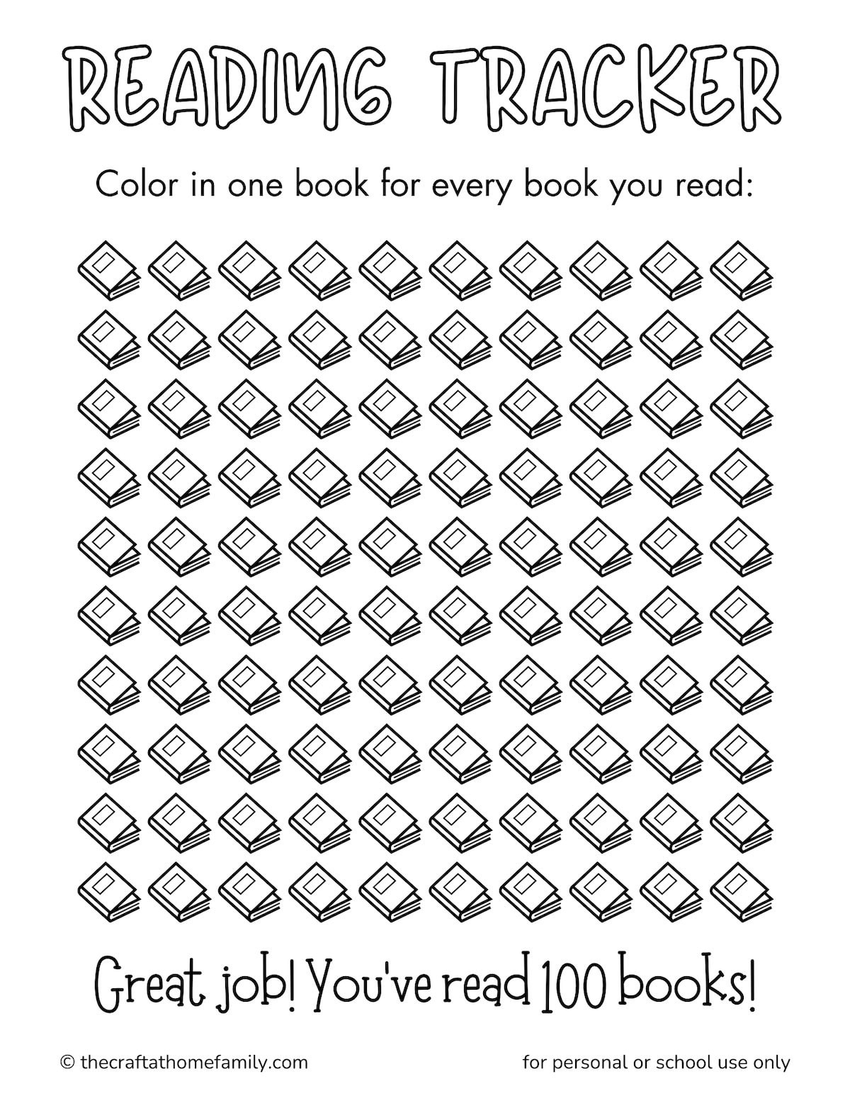 Free Printable Reading Trackers - The Craft-At-Home Family pertaining to Free Printable 100 Book Challenge Reading Log