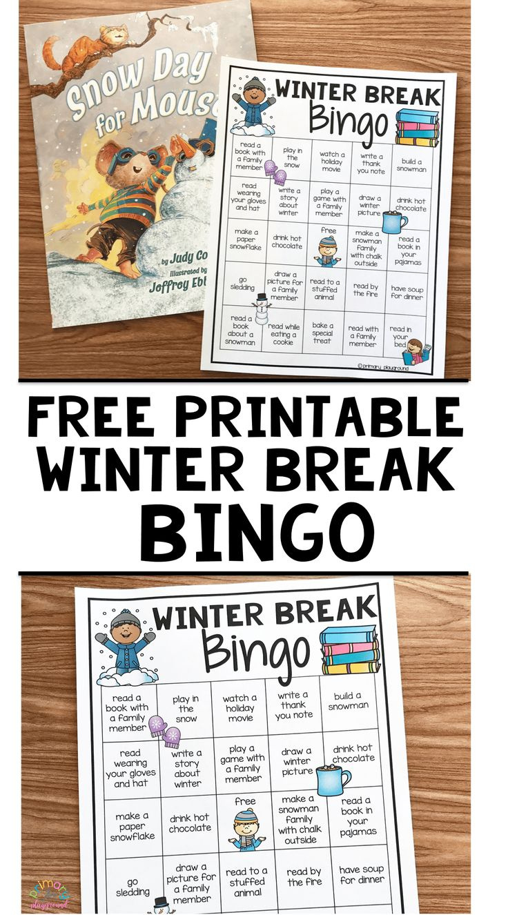 Free Printable Winter Break Bingo - Primary Playground within Winter Break Bingo Printable